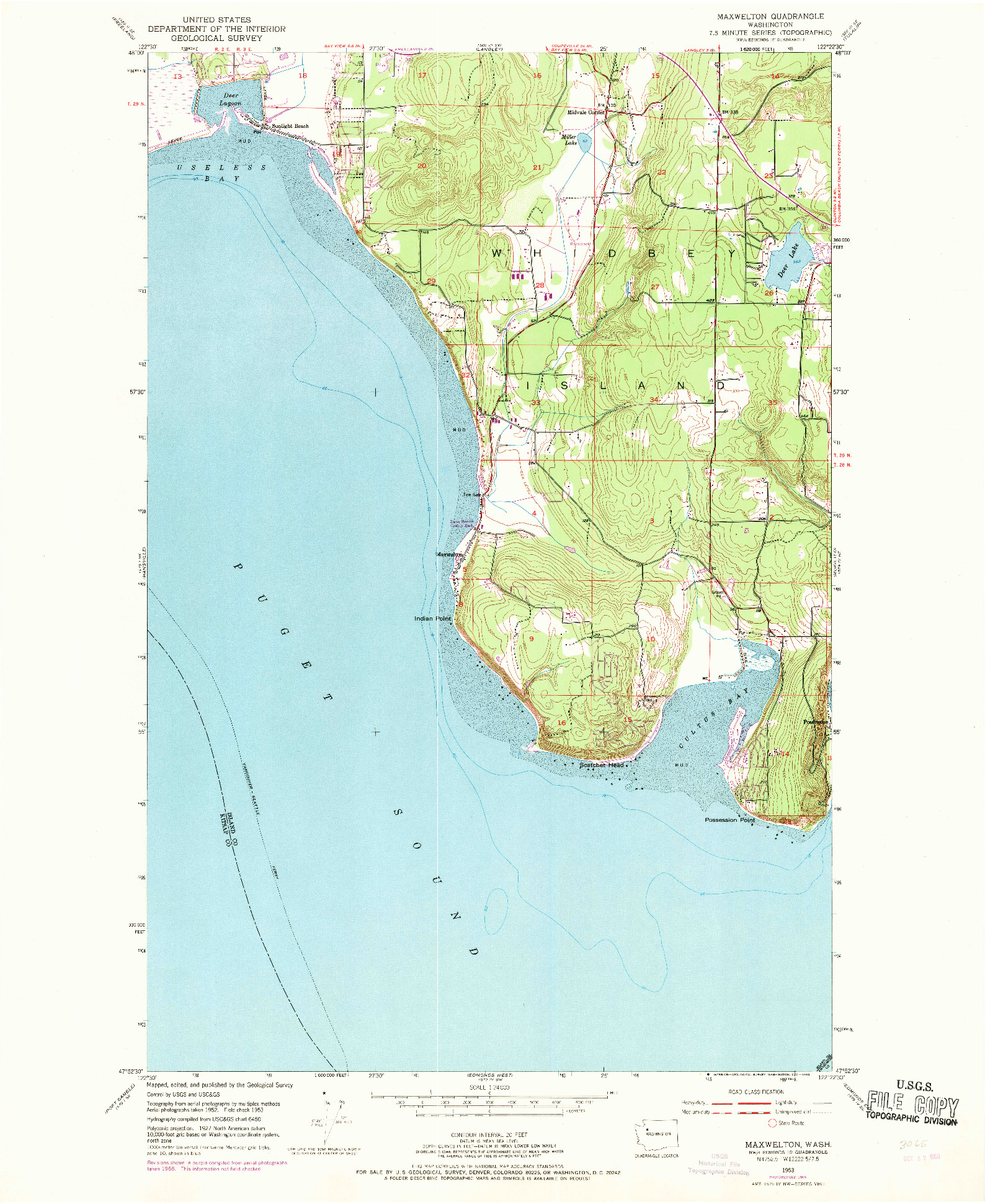 USGS 1:24000-SCALE QUADRANGLE FOR MAXWELTON, WA 1953