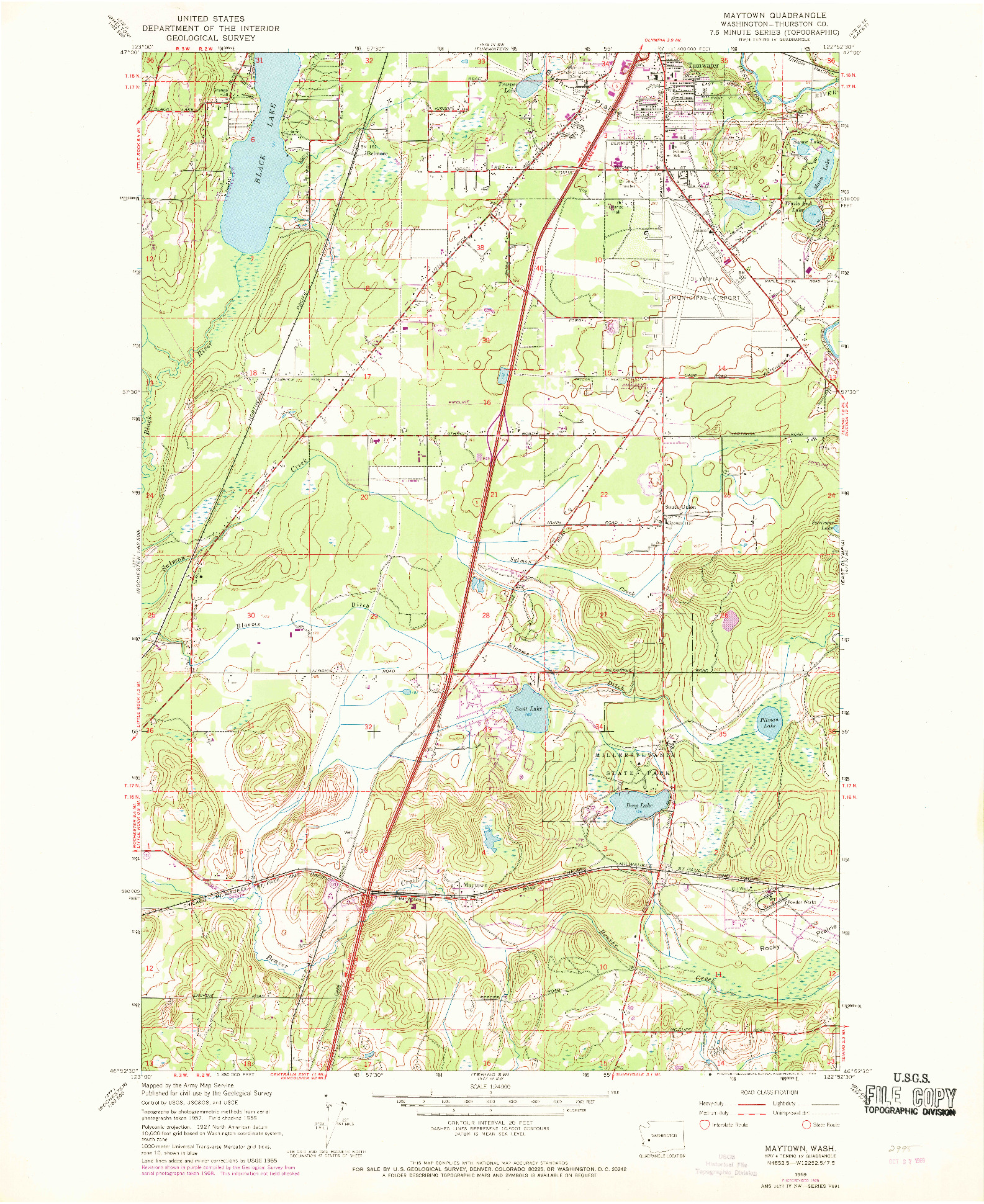 USGS 1:24000-SCALE QUADRANGLE FOR MAYTOWN, WA 1959