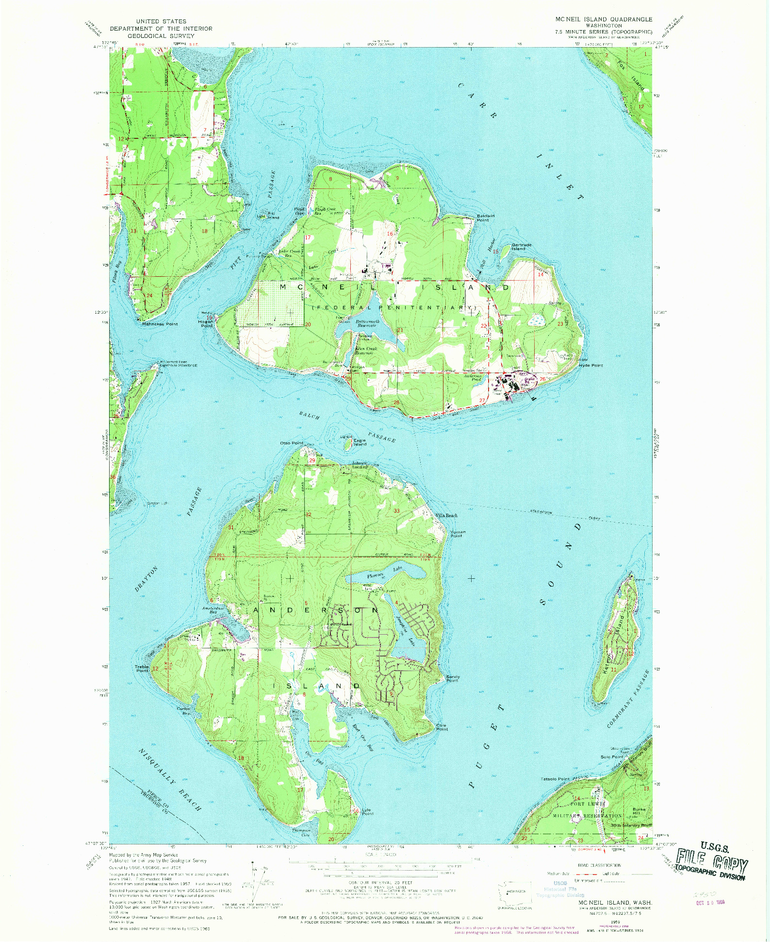 USGS 1:24000-SCALE QUADRANGLE FOR MC NEIL ISLAND, WA 1959