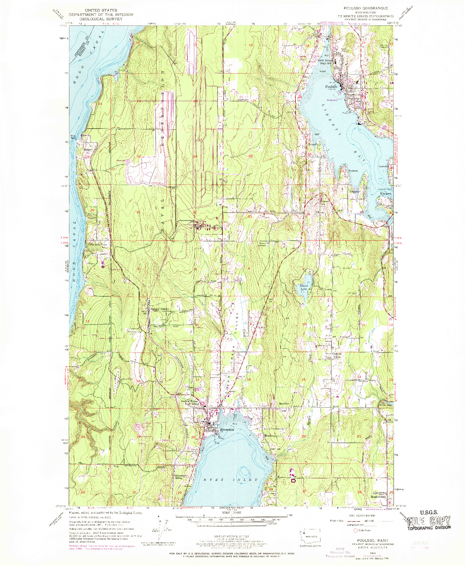 USGS 1:24000-SCALE QUADRANGLE FOR POULSBO, WA 1953