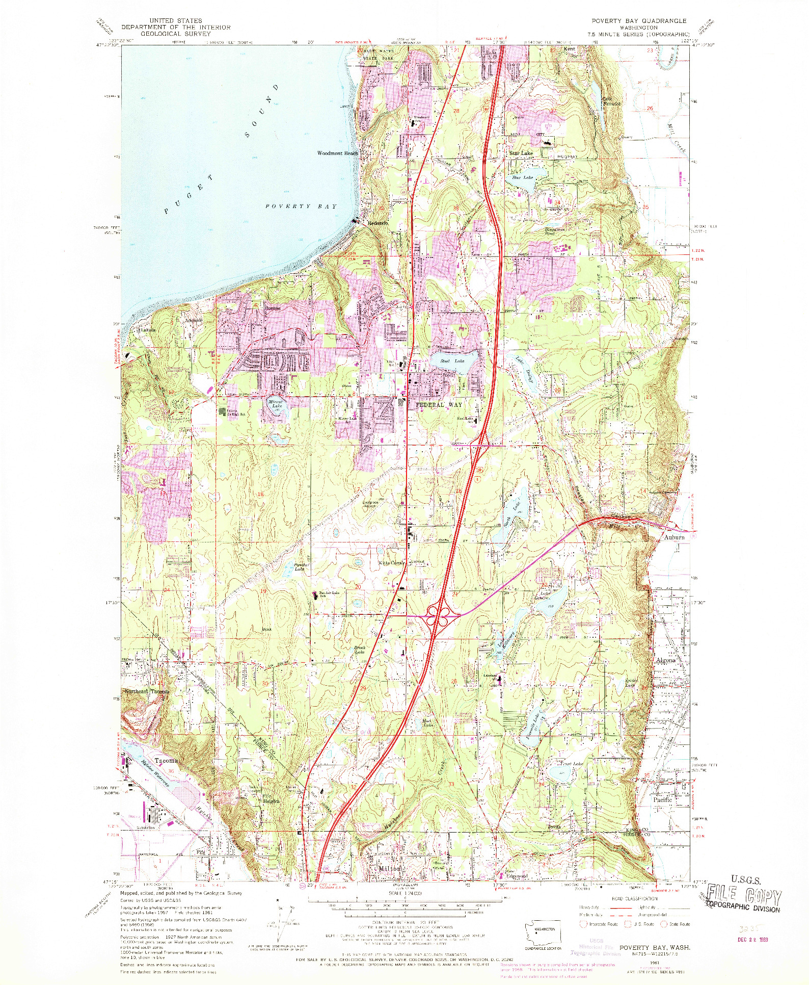 USGS 1:24000-SCALE QUADRANGLE FOR POVERTY BAY, WA 1961