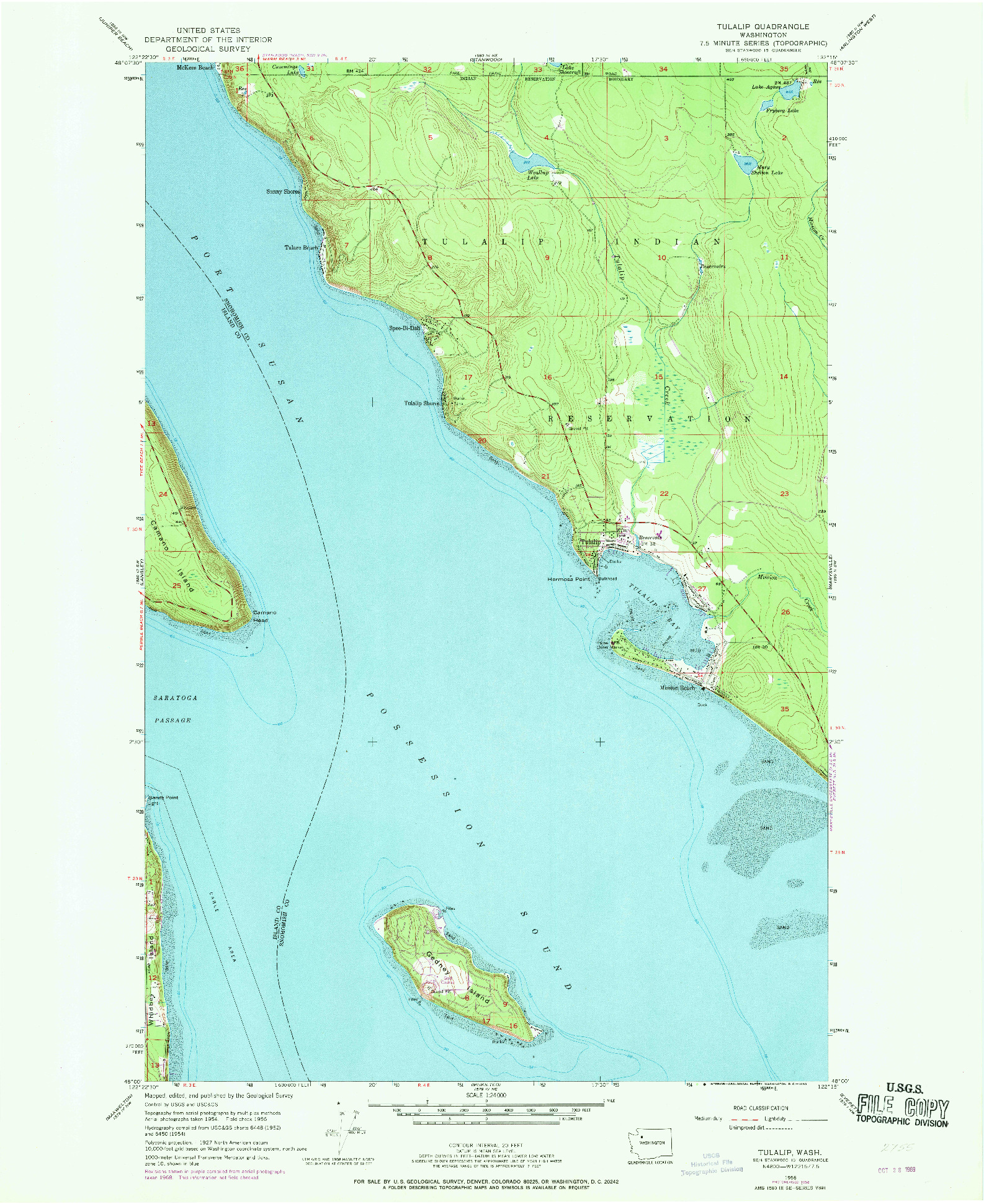 USGS 1:24000-SCALE QUADRANGLE FOR TULALIP, WA 1956