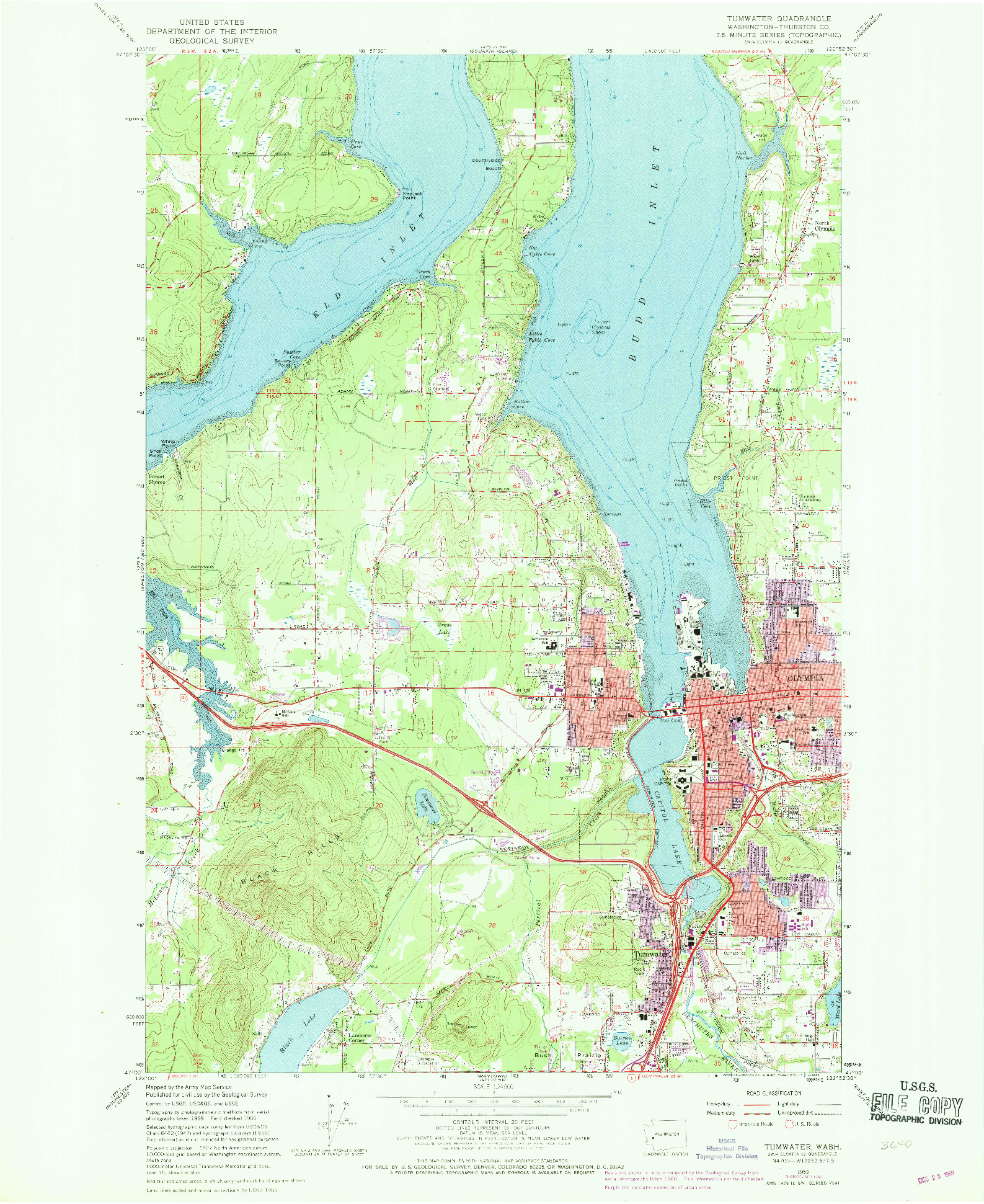USGS 1:24000-SCALE QUADRANGLE FOR TUMWATER, WA 1959