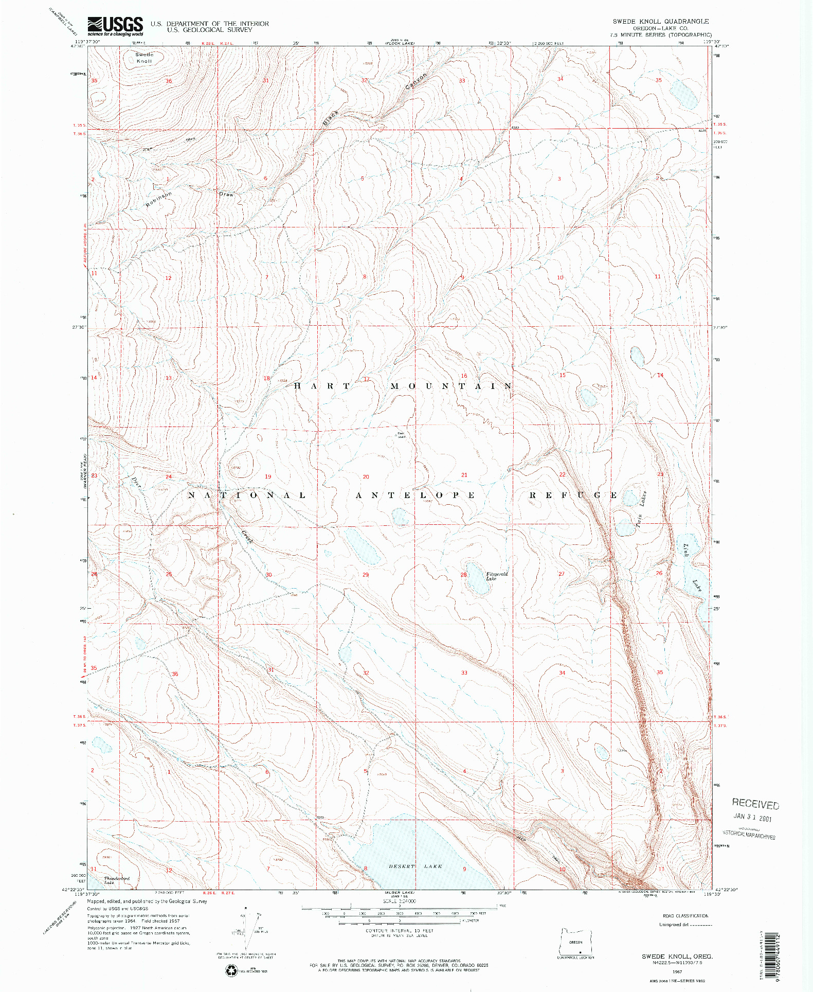 USGS 1:24000-SCALE QUADRANGLE FOR SWEDE KNOLL, OR 1967