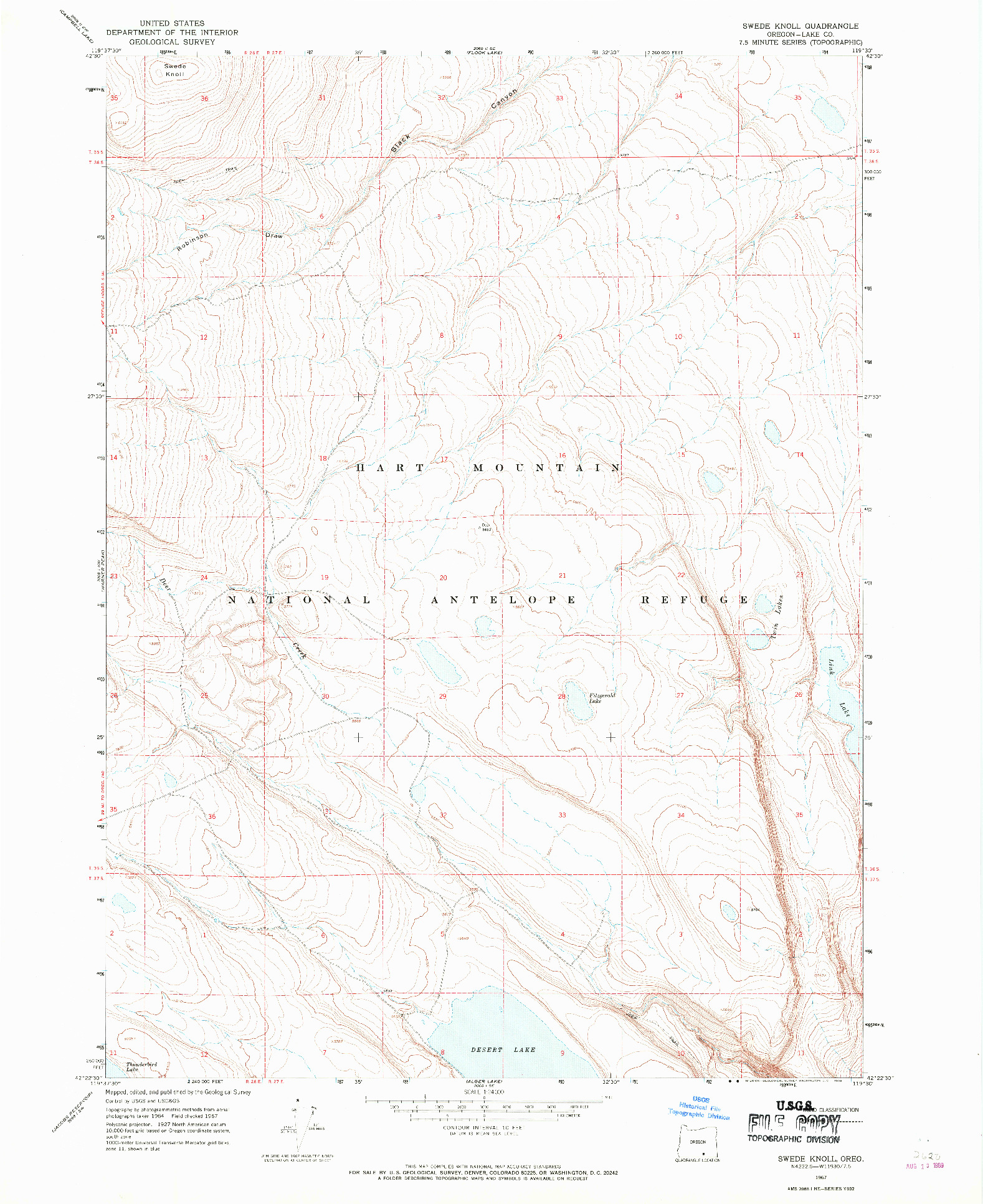 USGS 1:24000-SCALE QUADRANGLE FOR SWEDE KNOLL, OR 1967