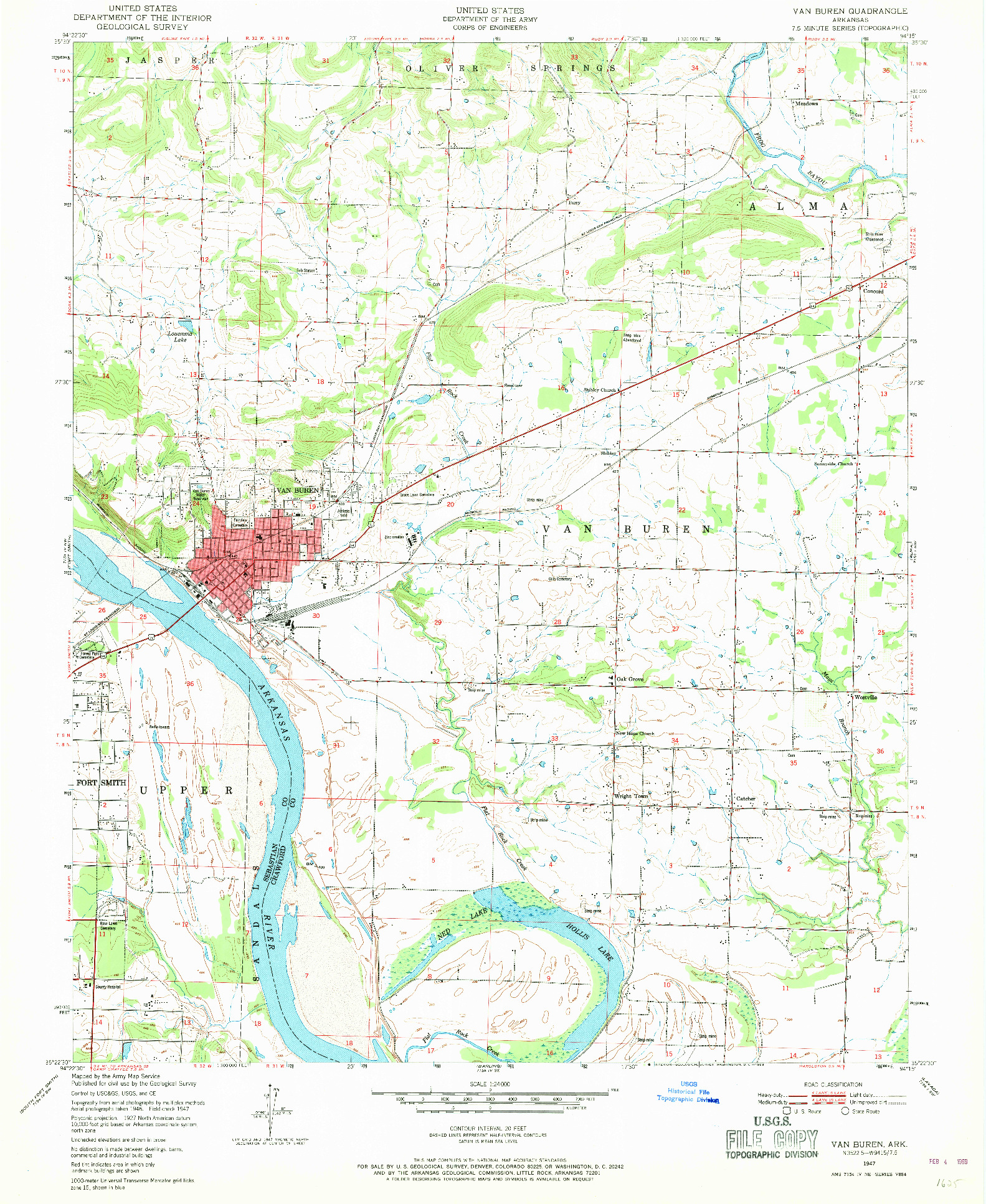 USGS 1:24000-SCALE QUADRANGLE FOR VAN BUREN, AR 1947