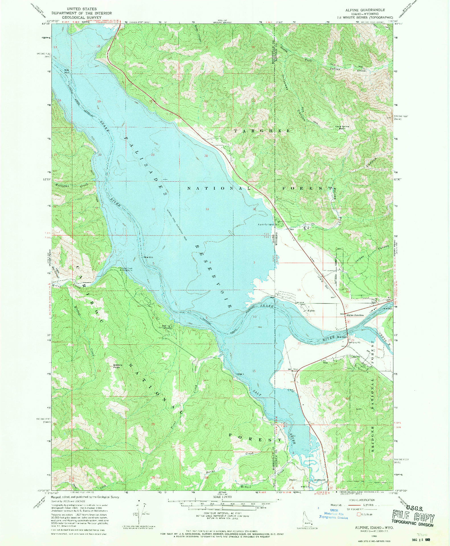 USGS 1:24000-SCALE QUADRANGLE FOR ALPINE, ID 1966