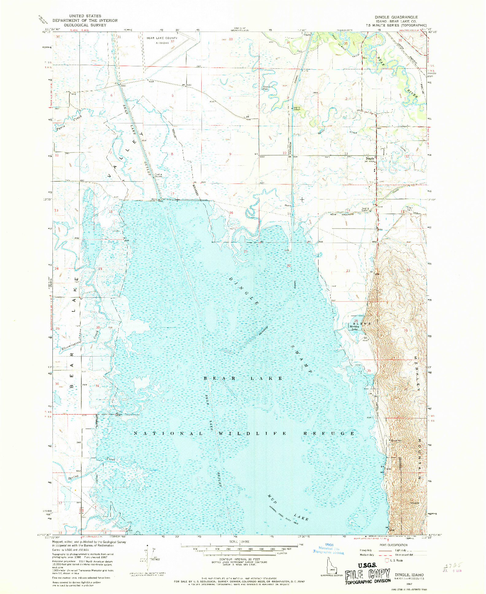 USGS 1:24000-SCALE QUADRANGLE FOR DINGLE, ID 1967