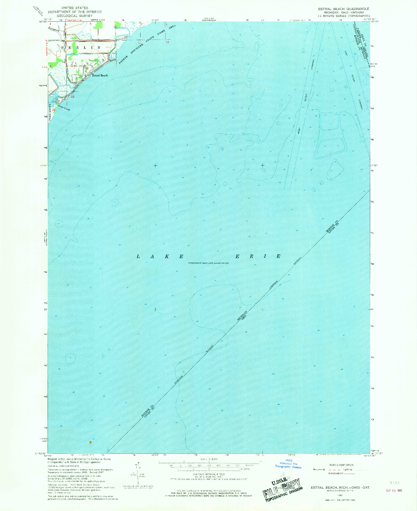 USGS 1:24000-SCALE QUADRANGLE FOR ESTRAL BEACH, MI 1967