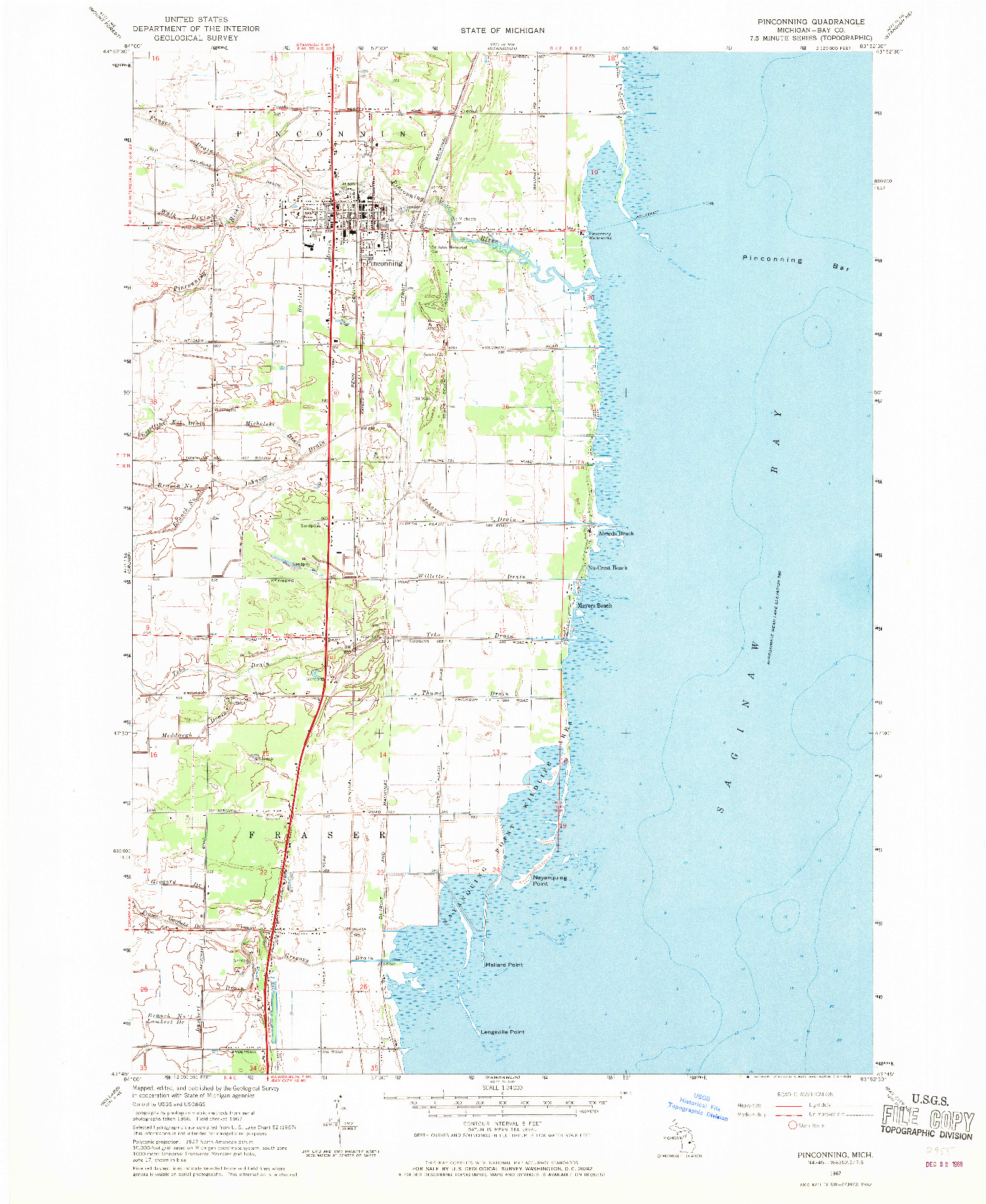 USGS 1:24000-SCALE QUADRANGLE FOR PINCONNING, MI 1967