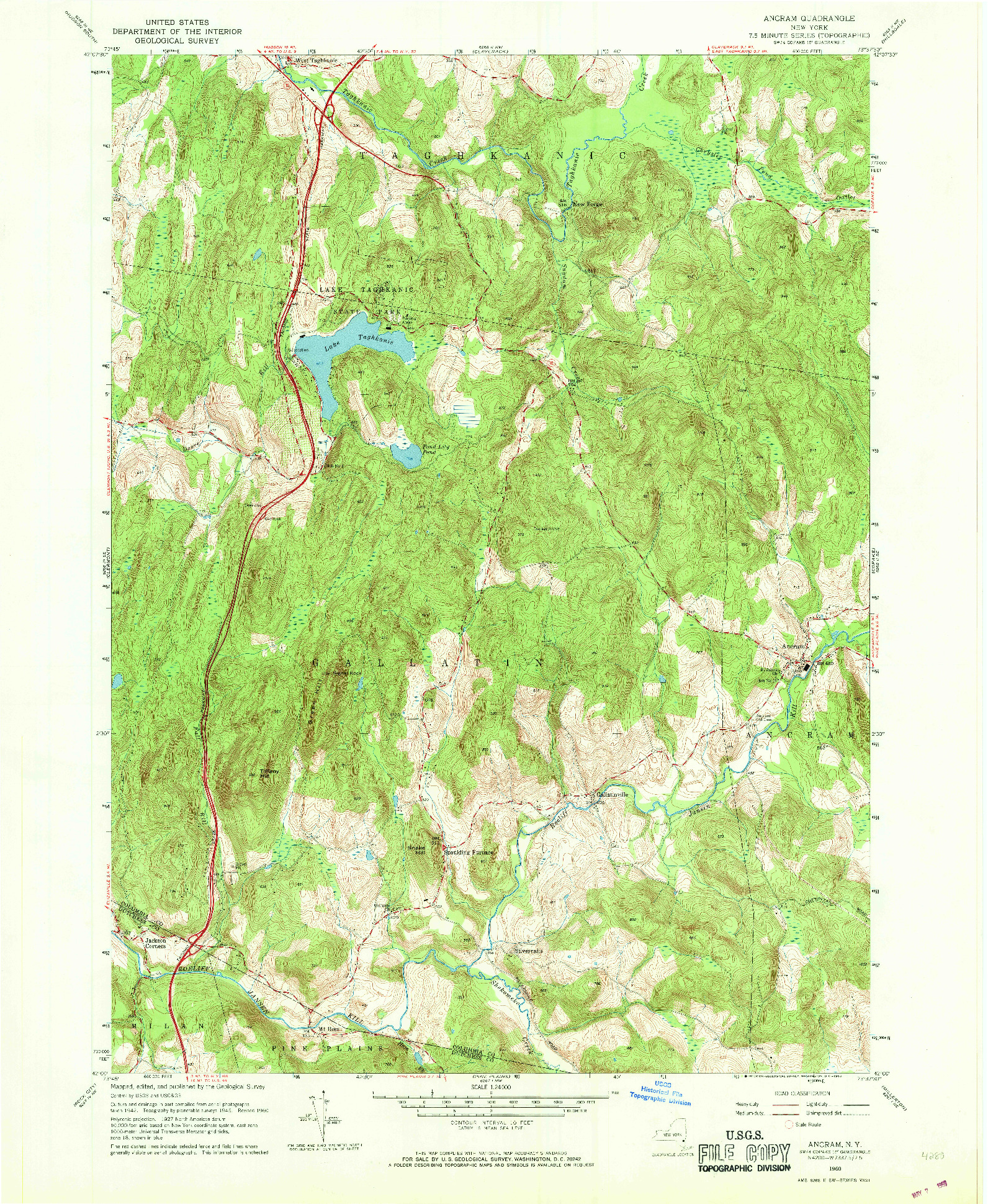 USGS 1:24000-SCALE QUADRANGLE FOR ANCRAM, NY 1960