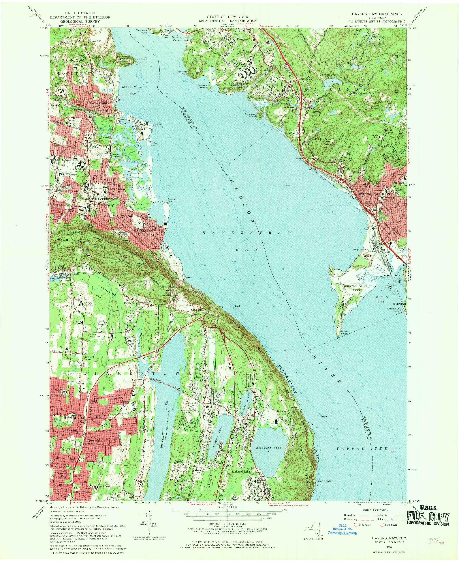 USGS 1:24000-SCALE QUADRANGLE FOR HAVERSTRAW, NY 1967