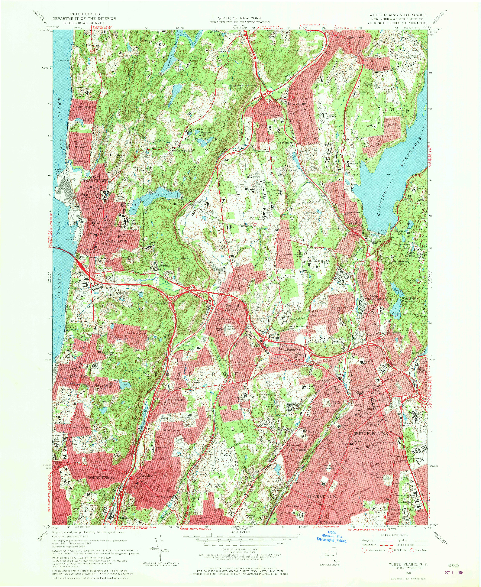 USGS 1:24000-SCALE QUADRANGLE FOR WHITE PLAINS, NY 1967