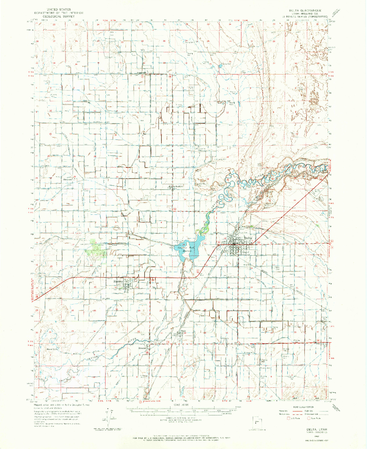 USGS 1:62500-SCALE QUADRANGLE FOR DELTA, UT 1962
