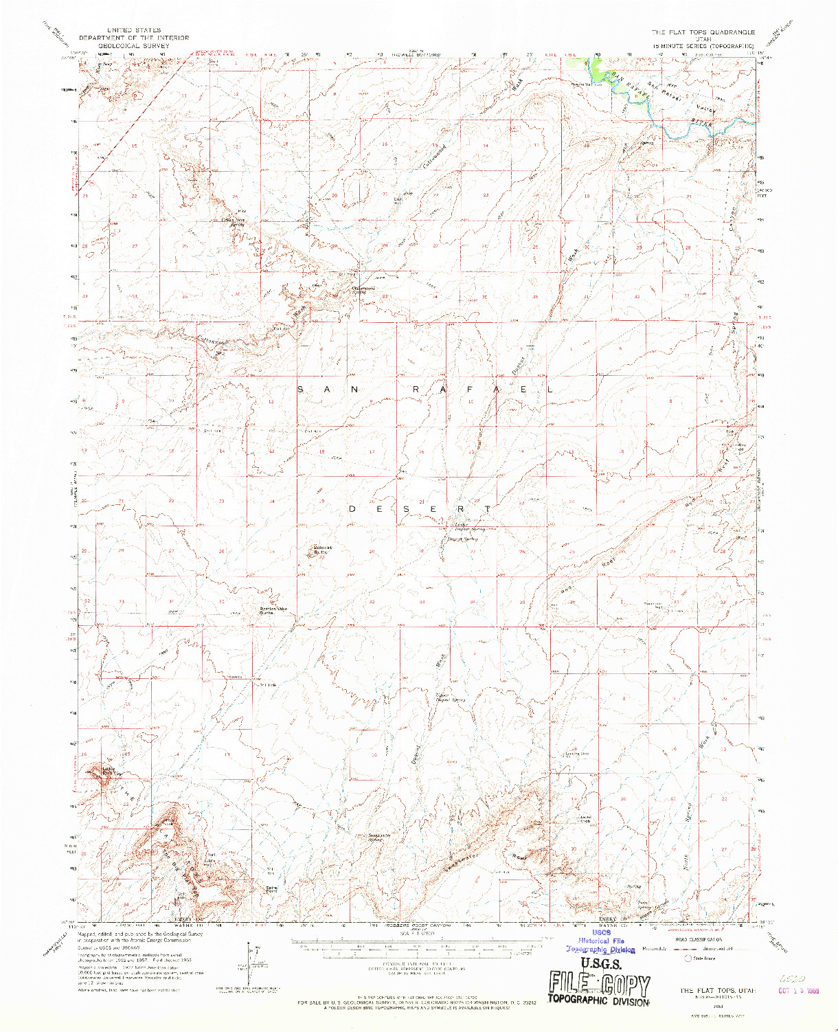 USGS 1:62500-SCALE QUADRANGLE FOR THE FLAT TOPS, UT 1963