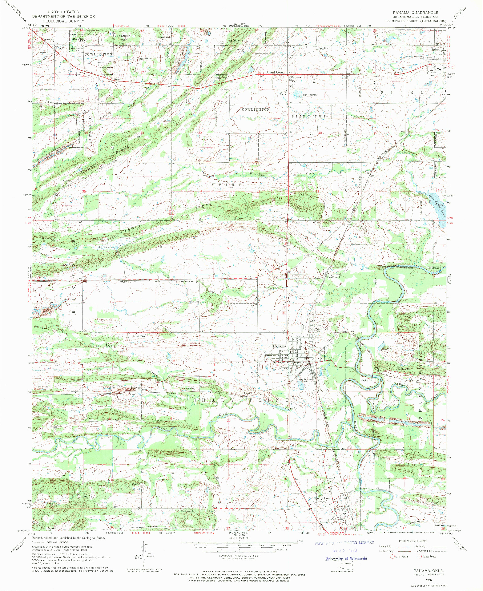 USGS 1:24000-SCALE QUADRANGLE FOR PANAMA, OK 1968