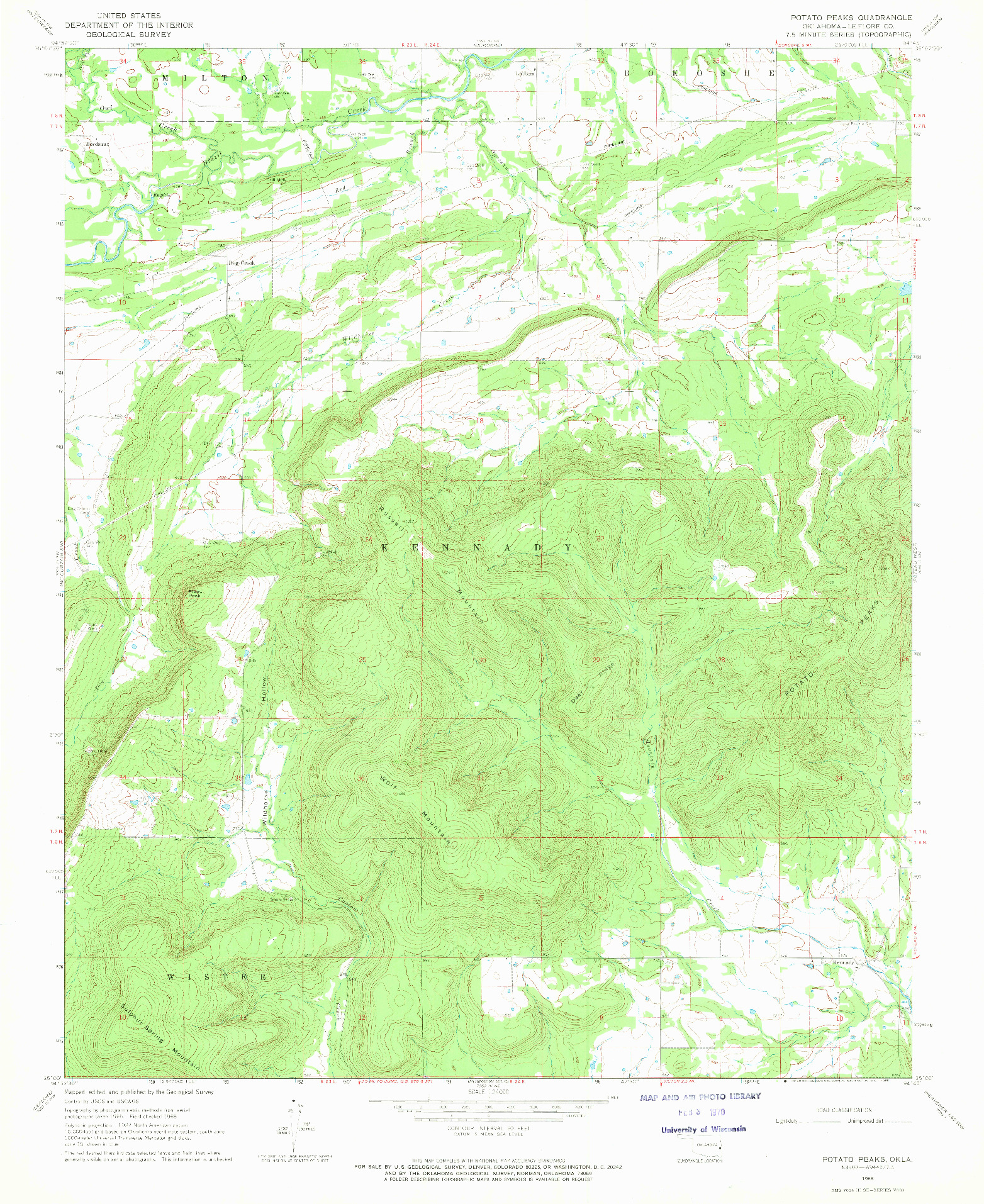 USGS 1:24000-SCALE QUADRANGLE FOR POTATO PEAKS, OK 1968