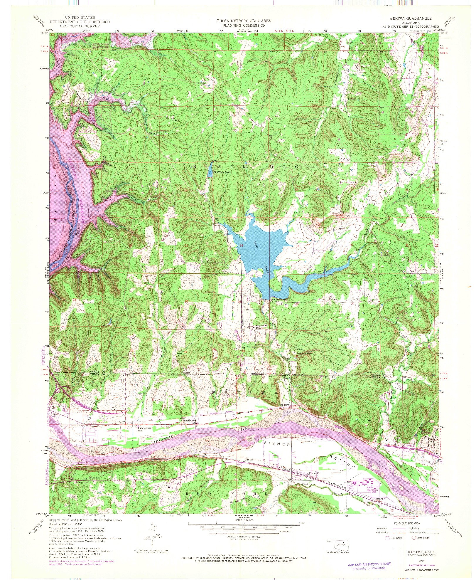 USGS 1:24000-SCALE QUADRANGLE FOR WEKIWA, OK 1958