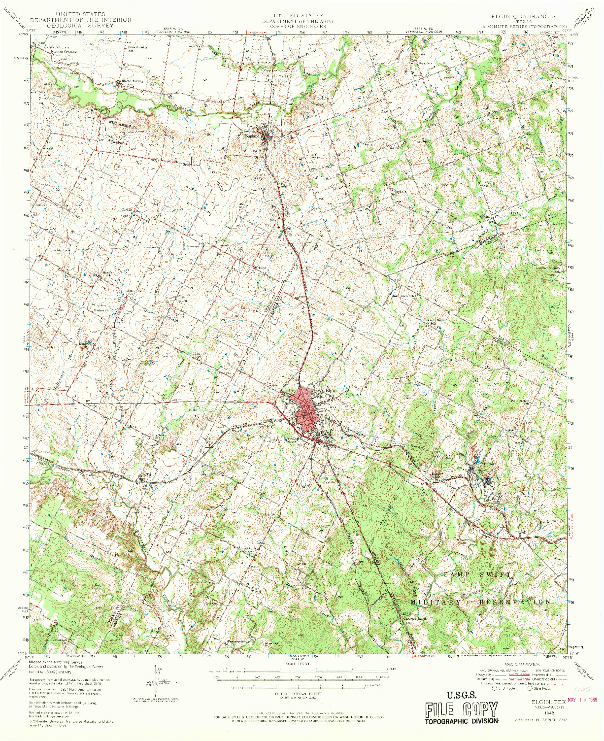USGS 1:62500-SCALE QUADRANGLE FOR ELGIN, TX 1948