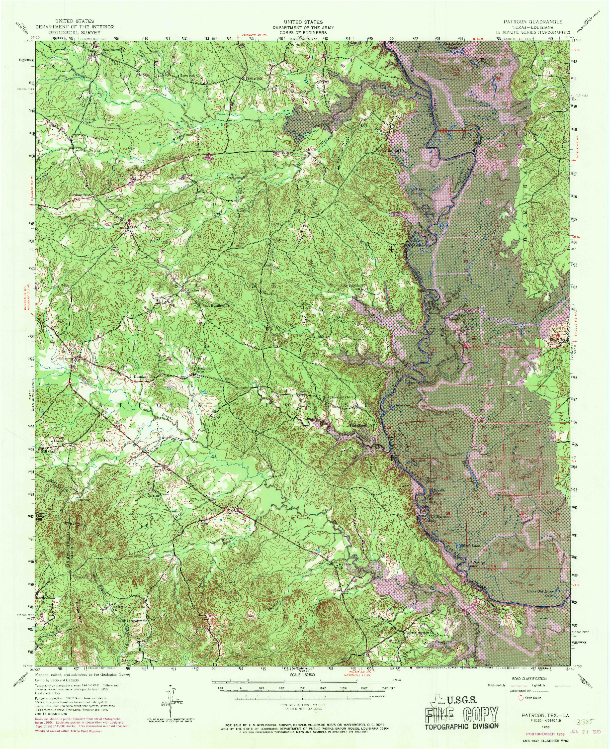 USGS 1:62500-SCALE QUADRANGLE FOR PATROON, TX 1956