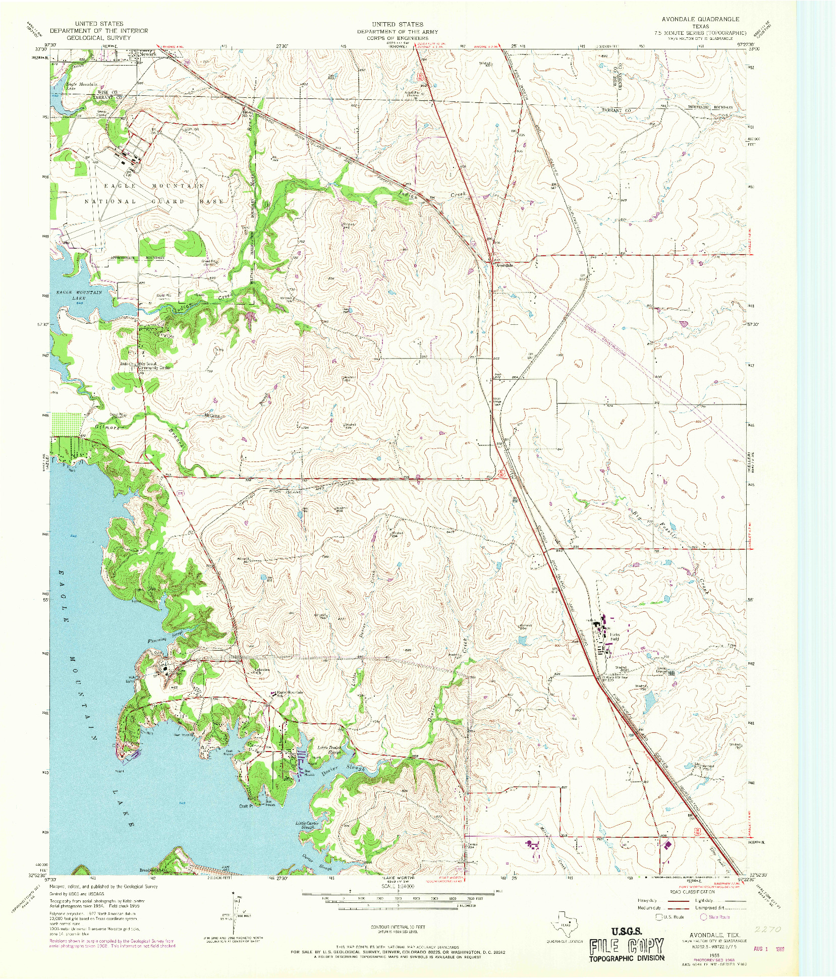 USGS 1:24000-SCALE QUADRANGLE FOR AVONDALE, TX 1955