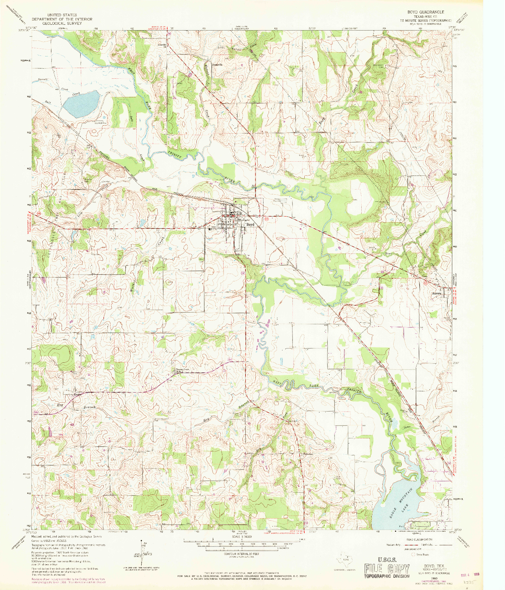 USGS 1:24000-SCALE QUADRANGLE FOR BOYD, TX 1960