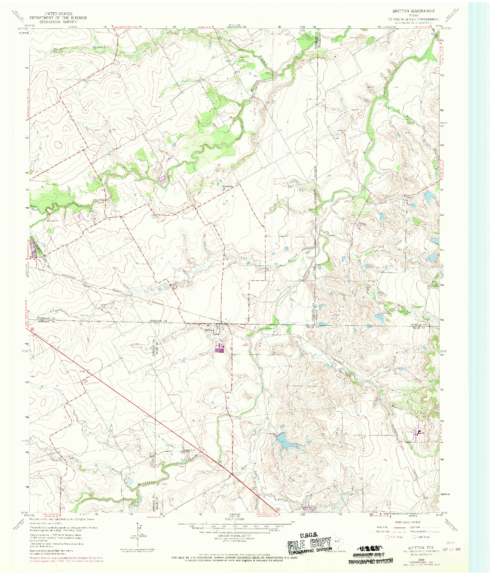 USGS 1:24000-SCALE QUADRANGLE FOR BRITTON, TX 1959