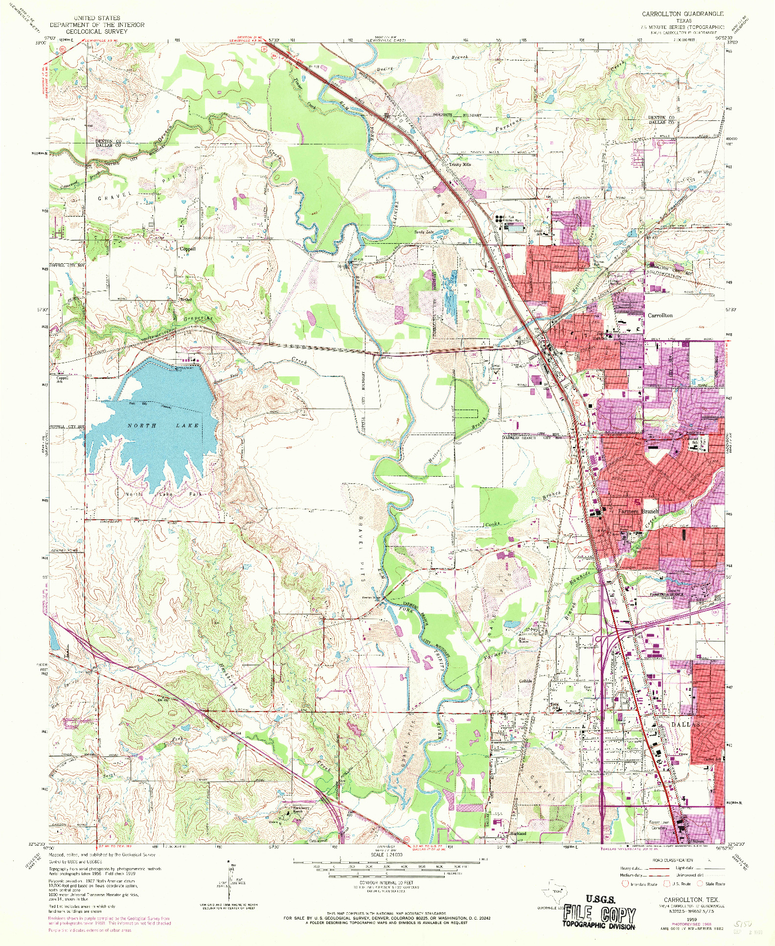USGS 1:24000-SCALE QUADRANGLE FOR CARROLLTON, TX 1959