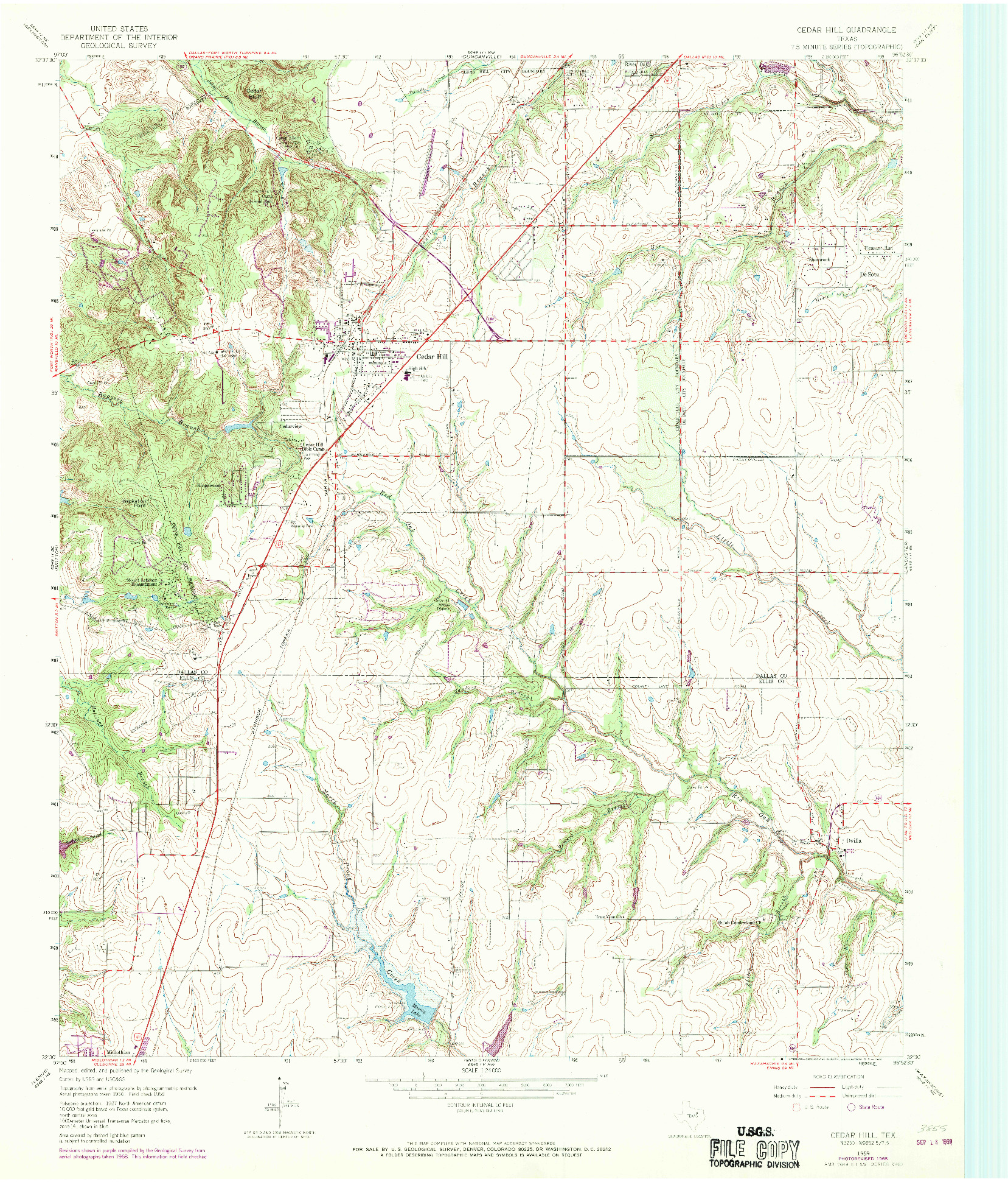 USGS 1:24000-SCALE QUADRANGLE FOR CEDAR HILL, TX 1959