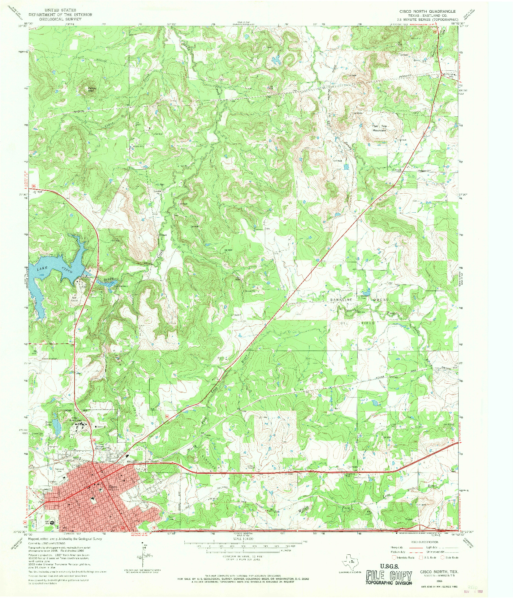 USGS 1:24000-SCALE QUADRANGLE FOR CISCO NORTH, TX 1966