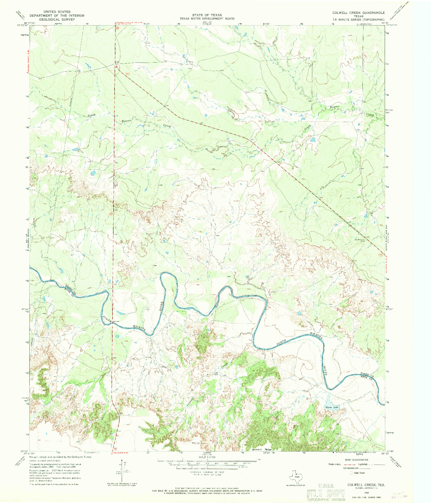 USGS 1:24000-SCALE QUADRANGLE FOR COLWELL CREEK, TX 1966