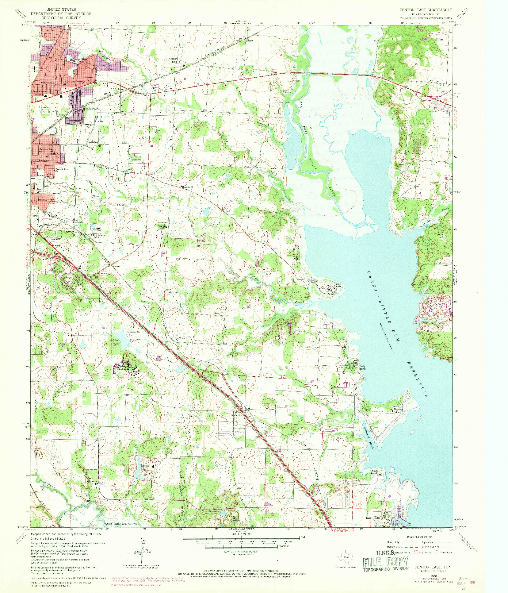 USGS 1:24000-SCALE QUADRANGLE FOR DENTON EAST, TX 1960