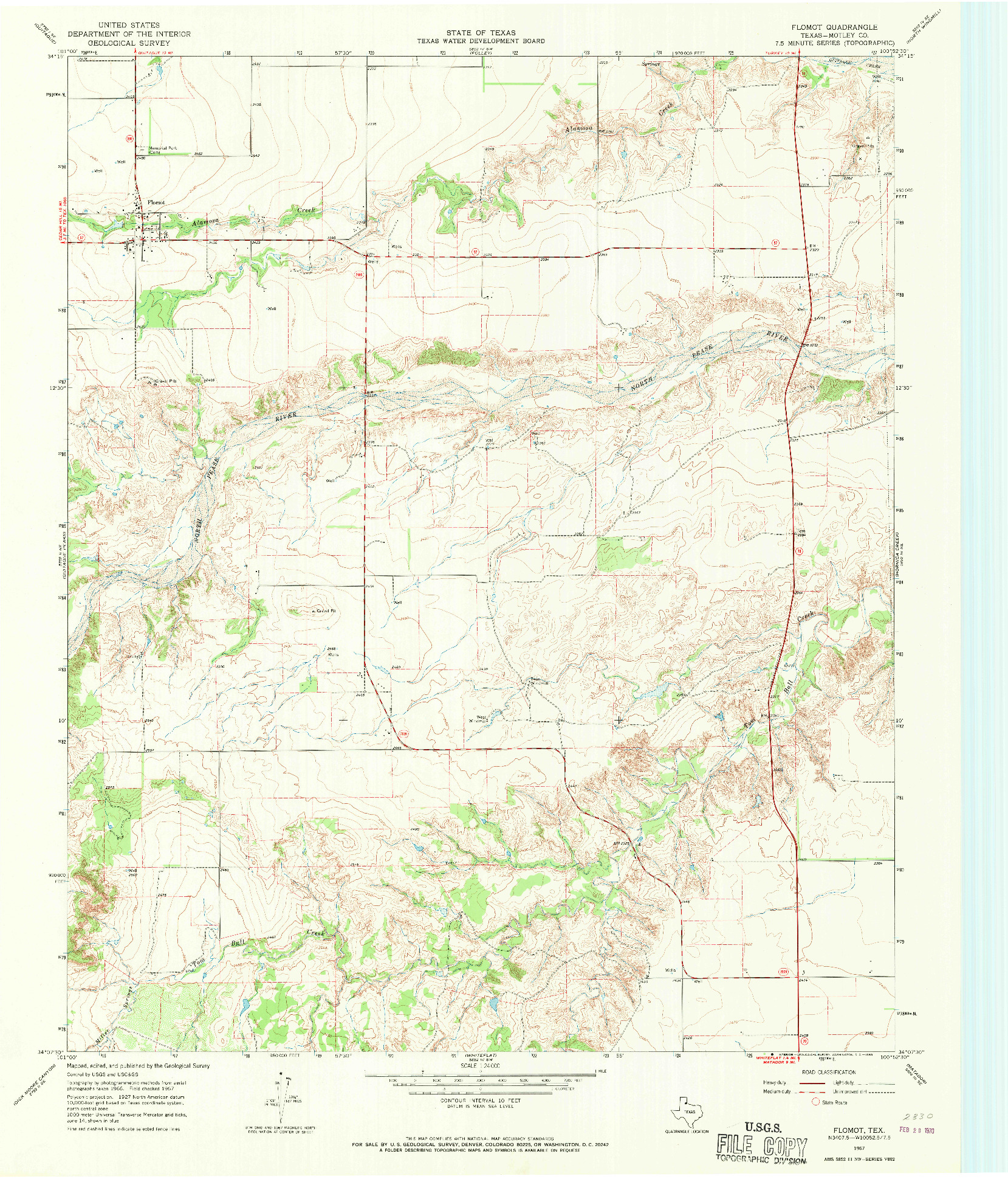 USGS 1:24000-SCALE QUADRANGLE FOR FLOMOT, TX 1967