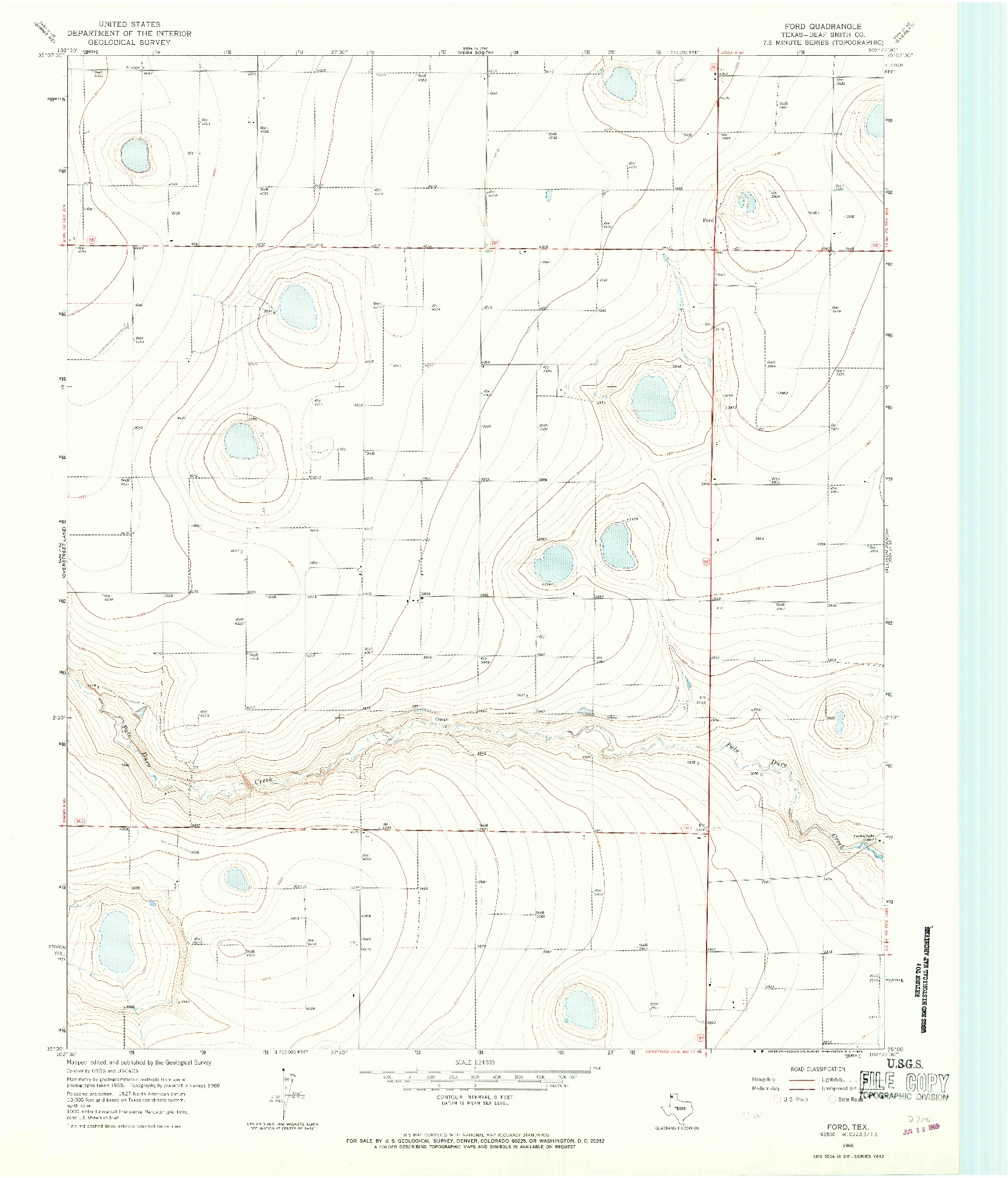 USGS 1:24000-SCALE QUADRANGLE FOR FORD, TX 1966