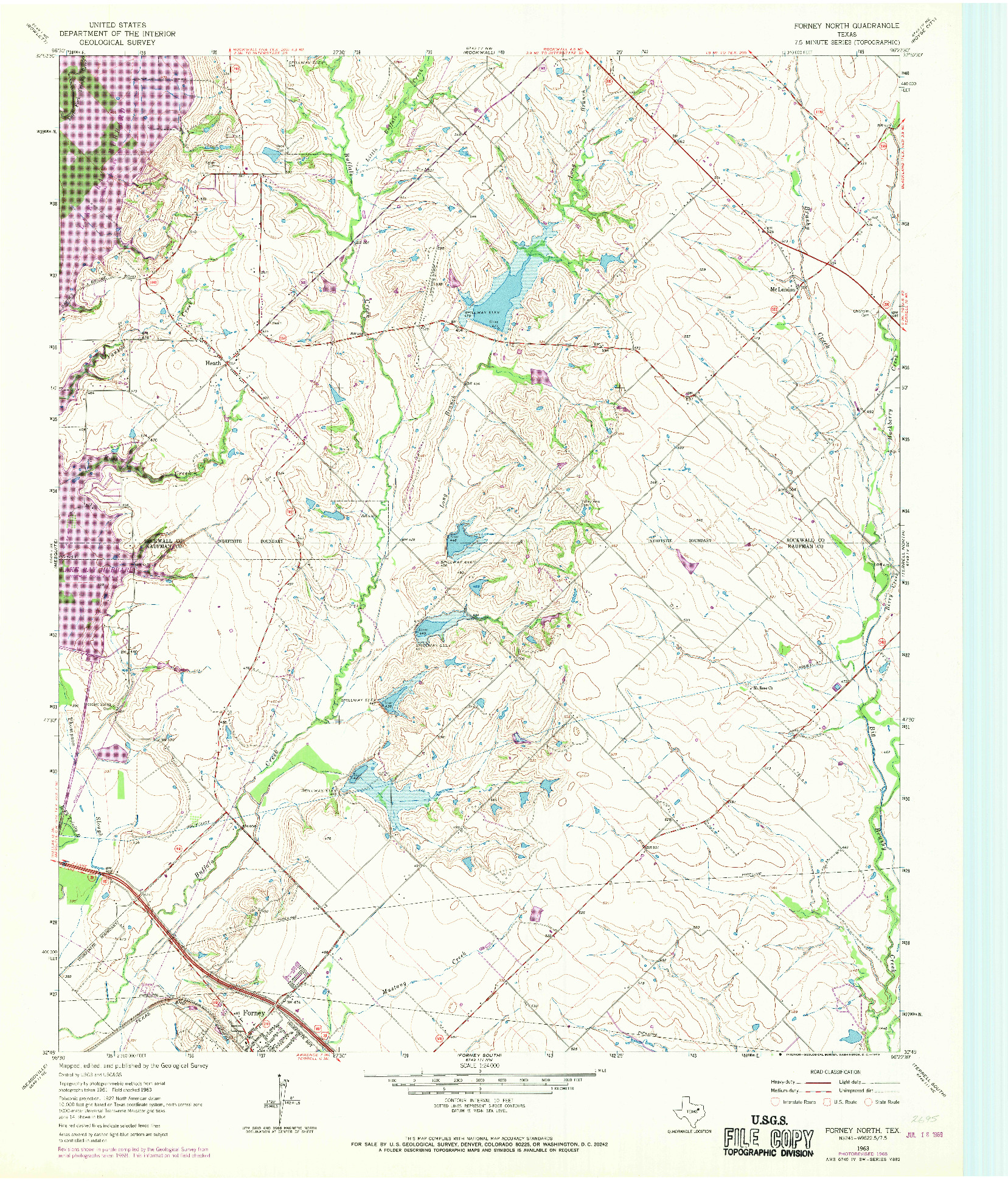 USGS 1:24000-SCALE QUADRANGLE FOR FORNEY NORTH, TX 1963