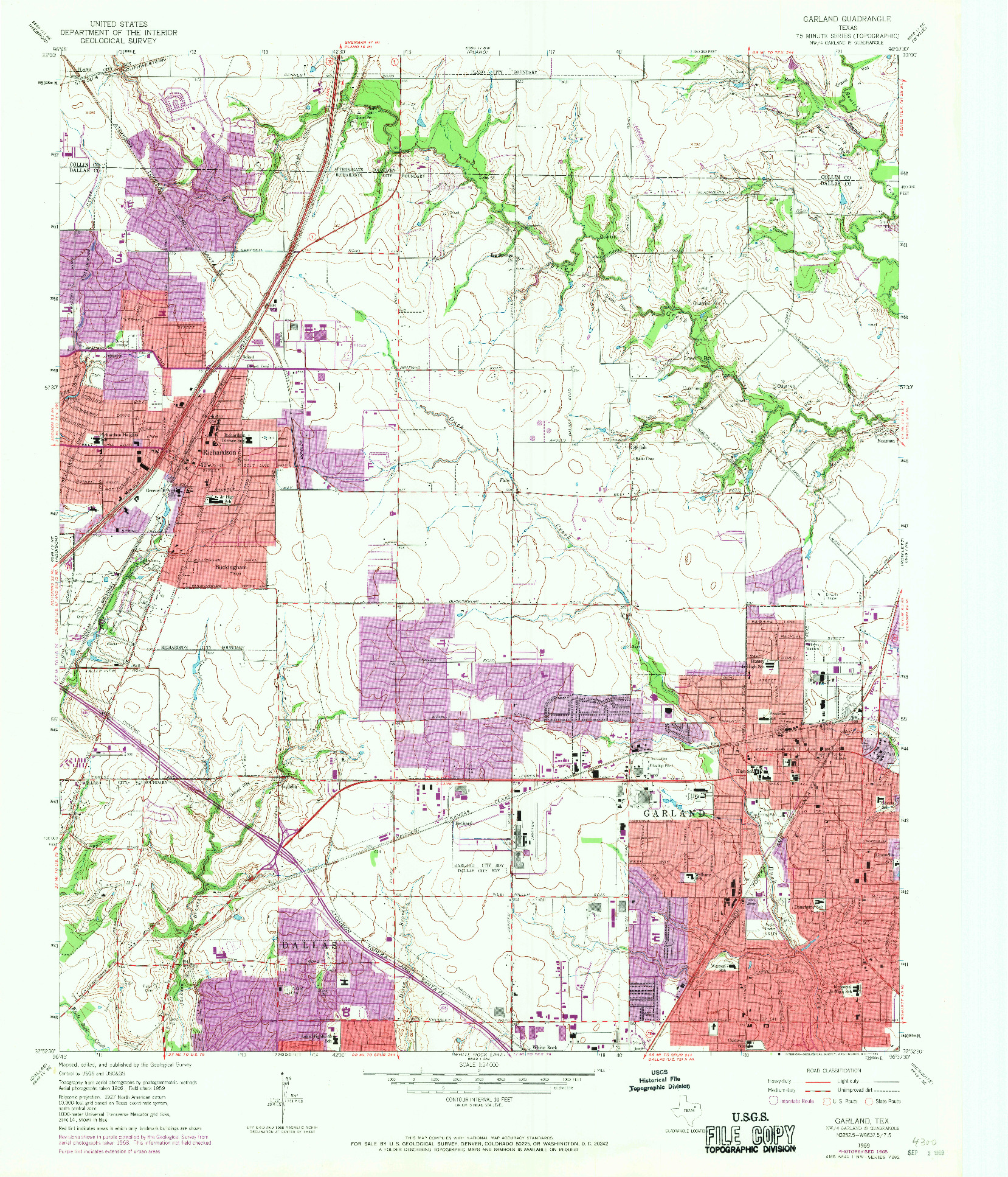 USGS 1:24000-SCALE QUADRANGLE FOR GARLAND, TX 1959