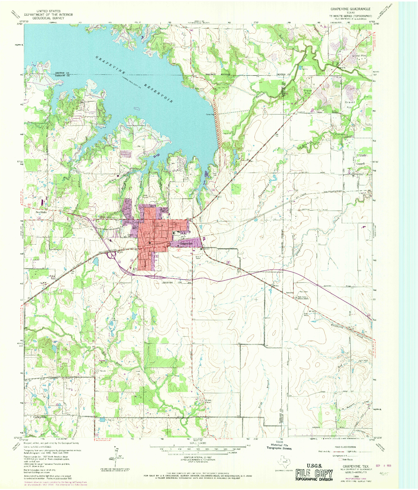 USGS 1:24000-SCALE QUADRANGLE FOR GRAPEVINE, TX 1959