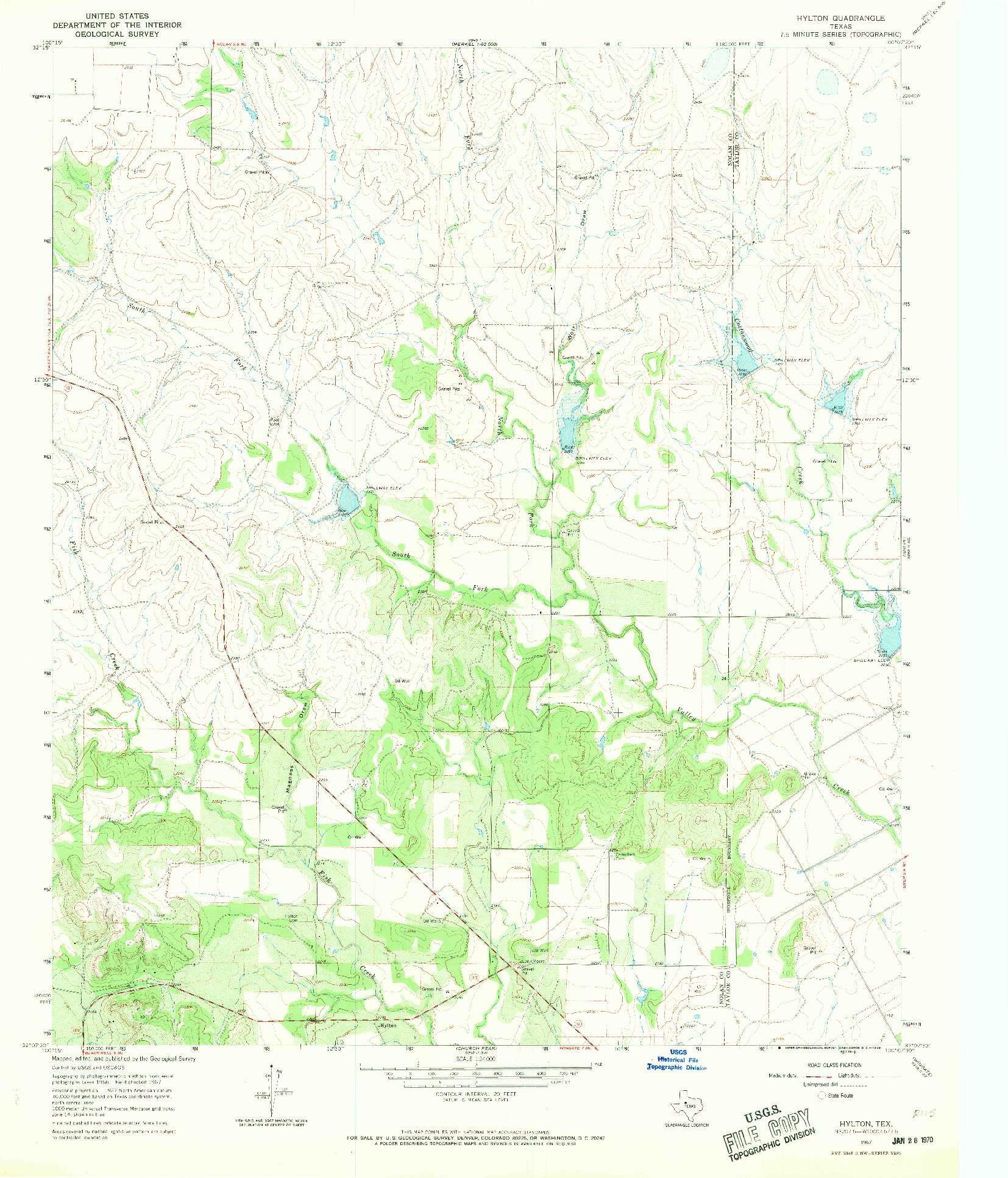 USGS 1:24000-SCALE QUADRANGLE FOR HYLTON, TX 1967