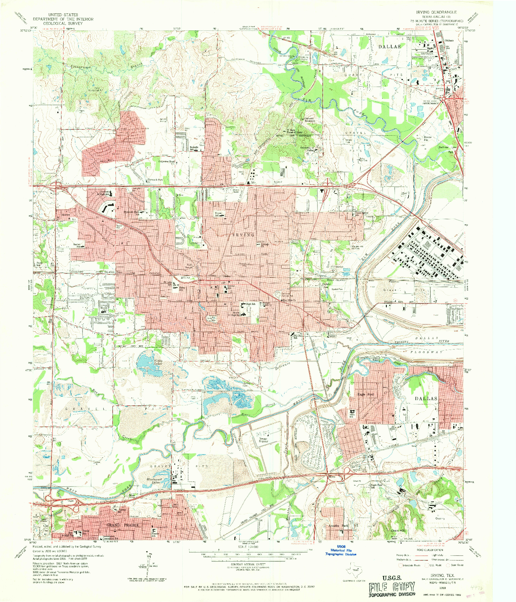 USGS 1:24000-SCALE QUADRANGLE FOR IRVING, TX 1959