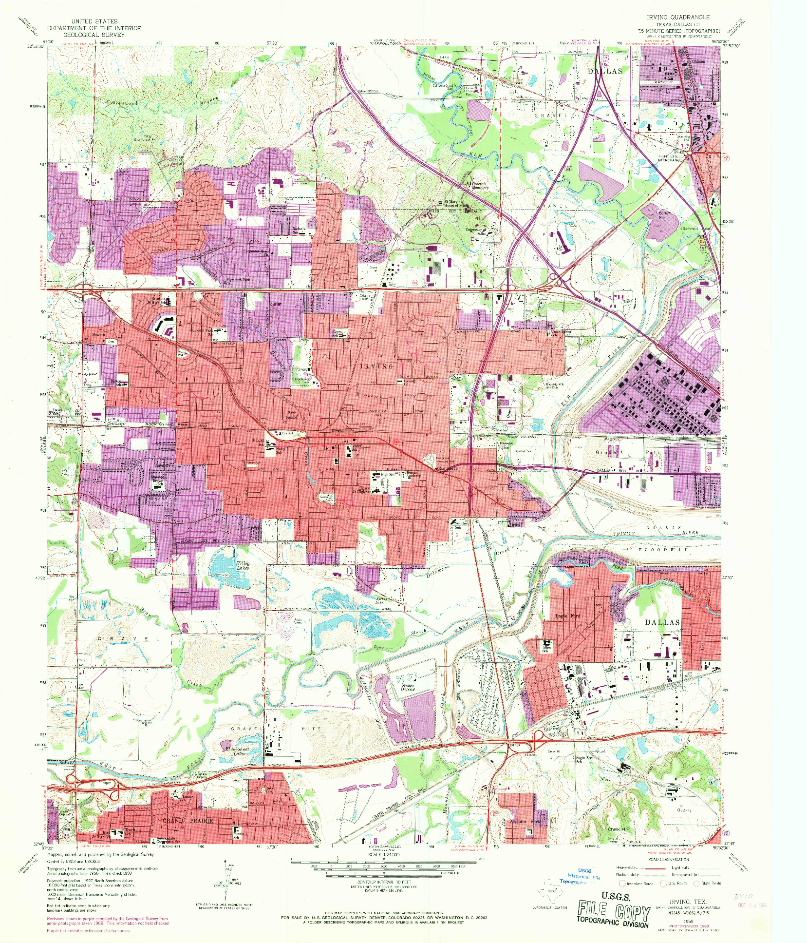 USGS 1:24000-SCALE QUADRANGLE FOR IRVING, TX 1959