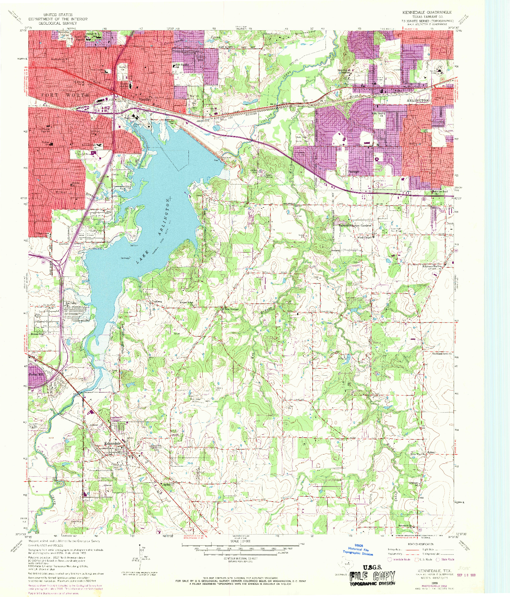 USGS 1:24000-SCALE QUADRANGLE FOR KENNEDALE, TX 1959