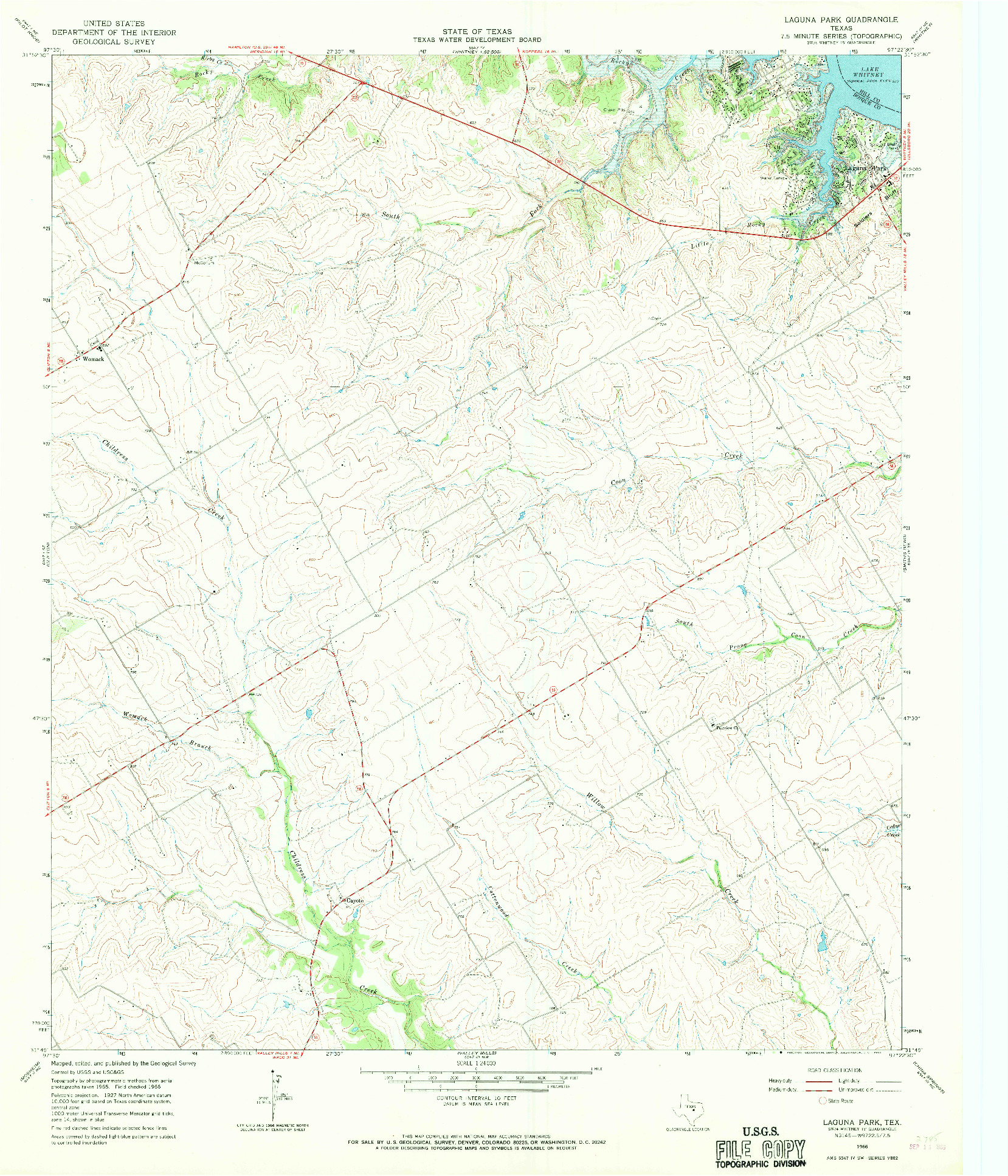 USGS 1:24000-SCALE QUADRANGLE FOR LAGUNA PARK, TX 1966