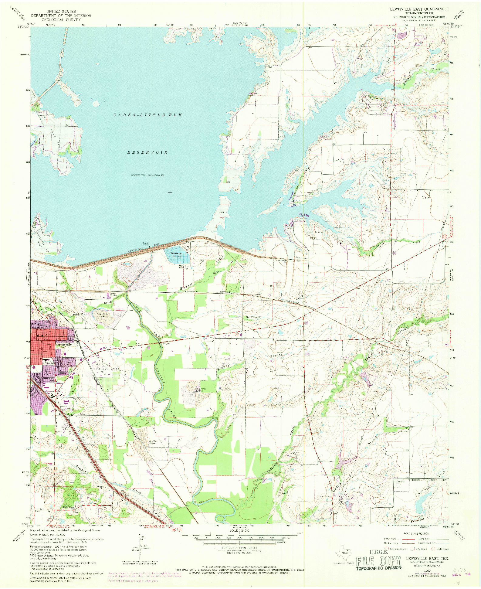 USGS 1:24000-SCALE QUADRANGLE FOR LEWISVILLE EAST, TX 1960