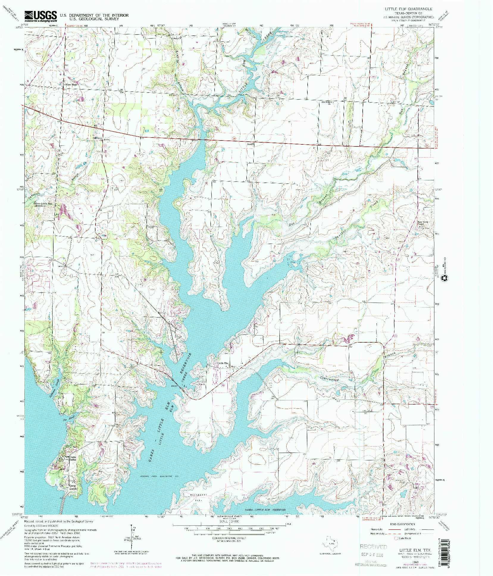 USGS 1:24000-SCALE QUADRANGLE FOR LITTLE ELM, TX 1969