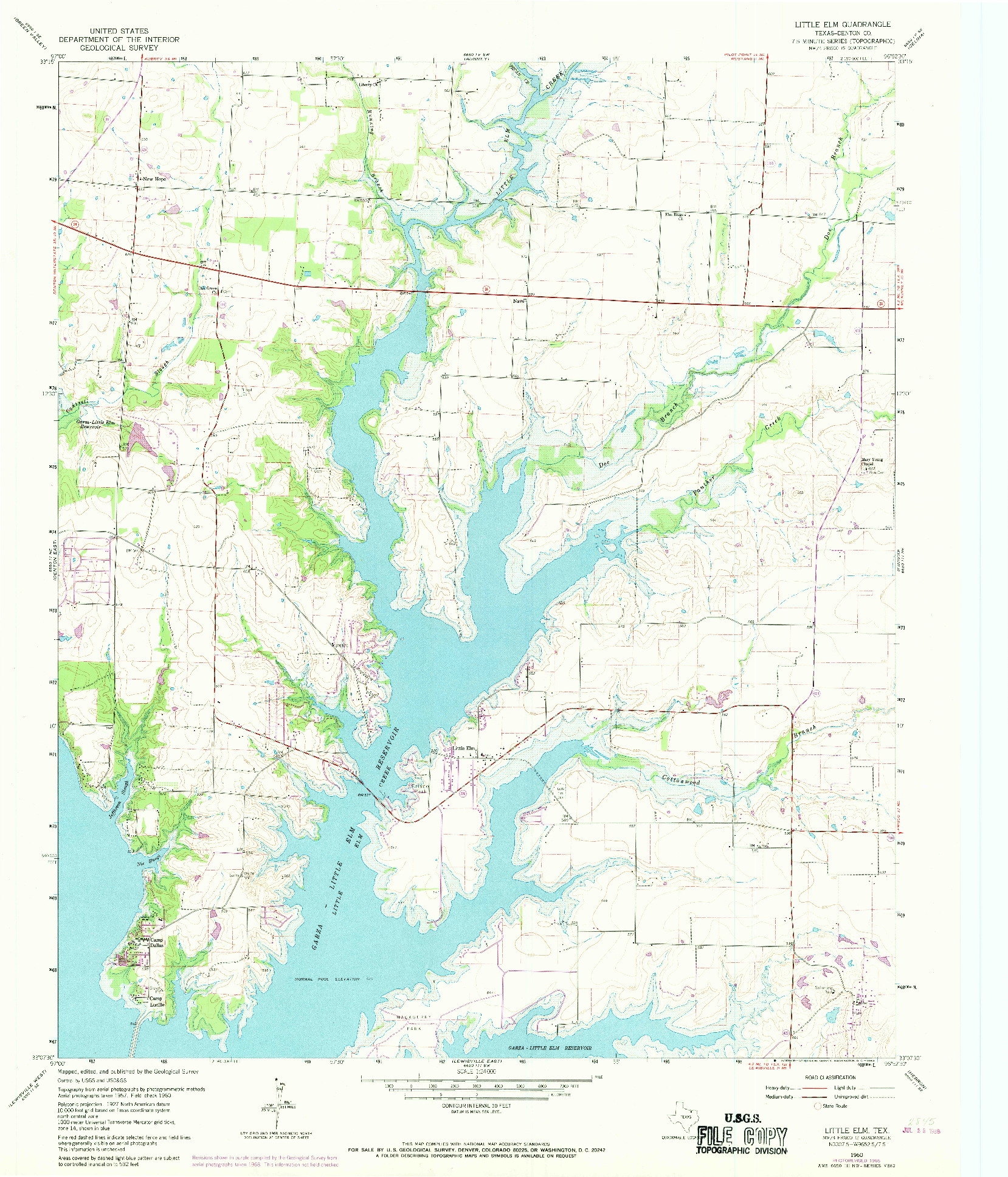USGS 1:24000-SCALE QUADRANGLE FOR LITTLE ELM, TX 1960