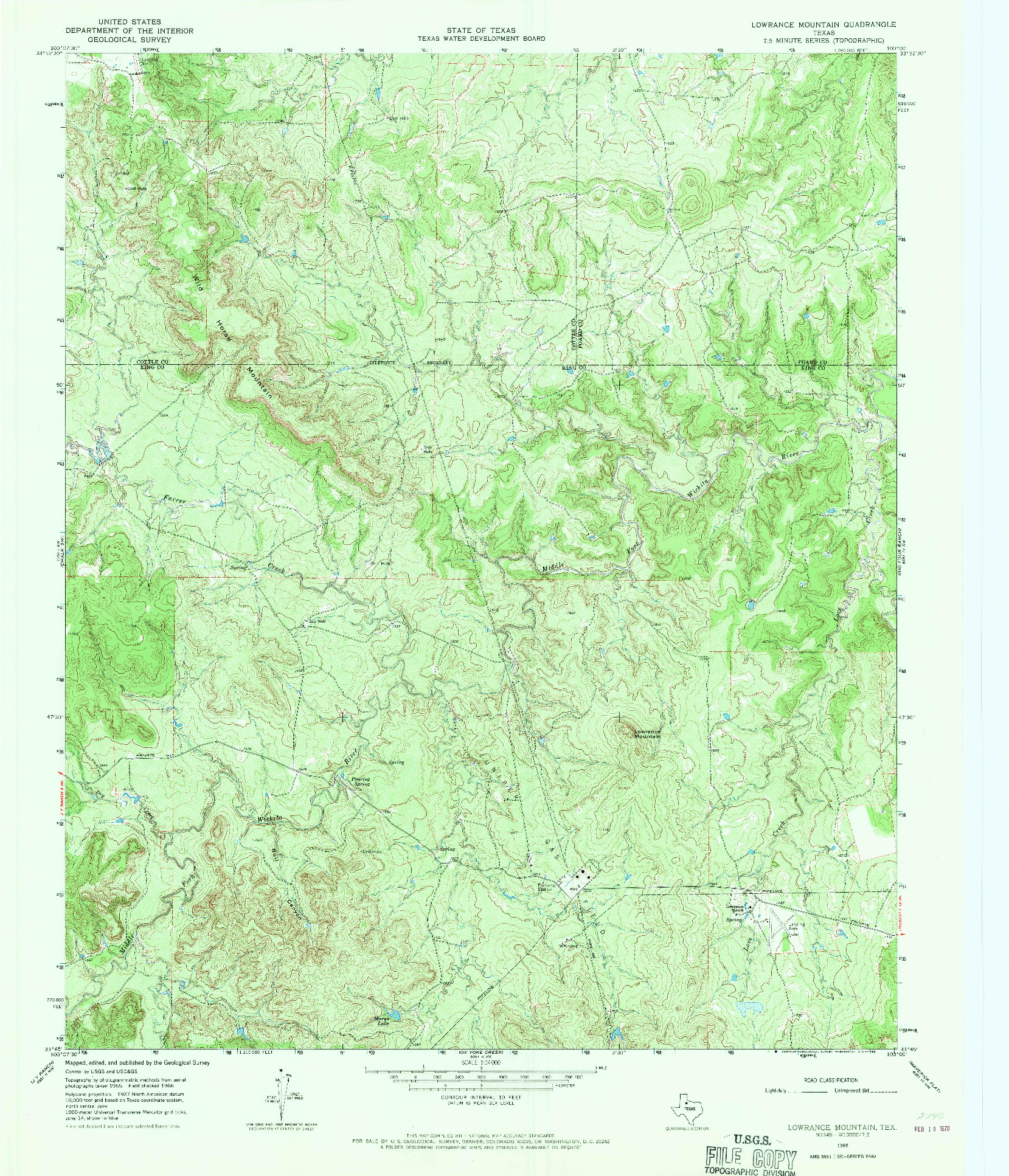 USGS 1:24000-SCALE QUADRANGLE FOR LOWRANCE MOUNTAIN, TX 1966