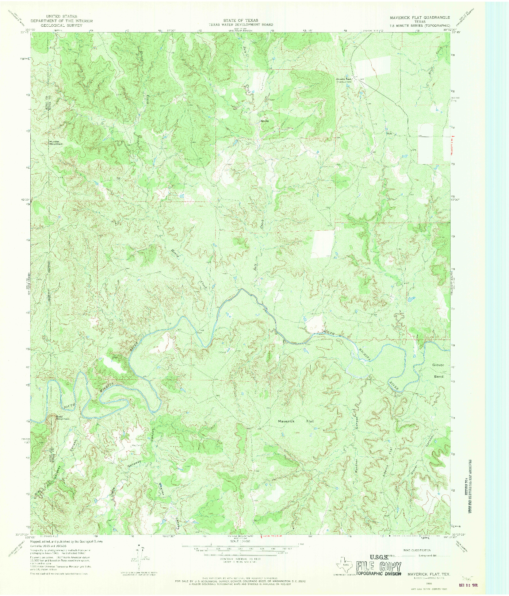USGS 1:24000-SCALE QUADRANGLE FOR MAVERICK FLAT, TX 1966