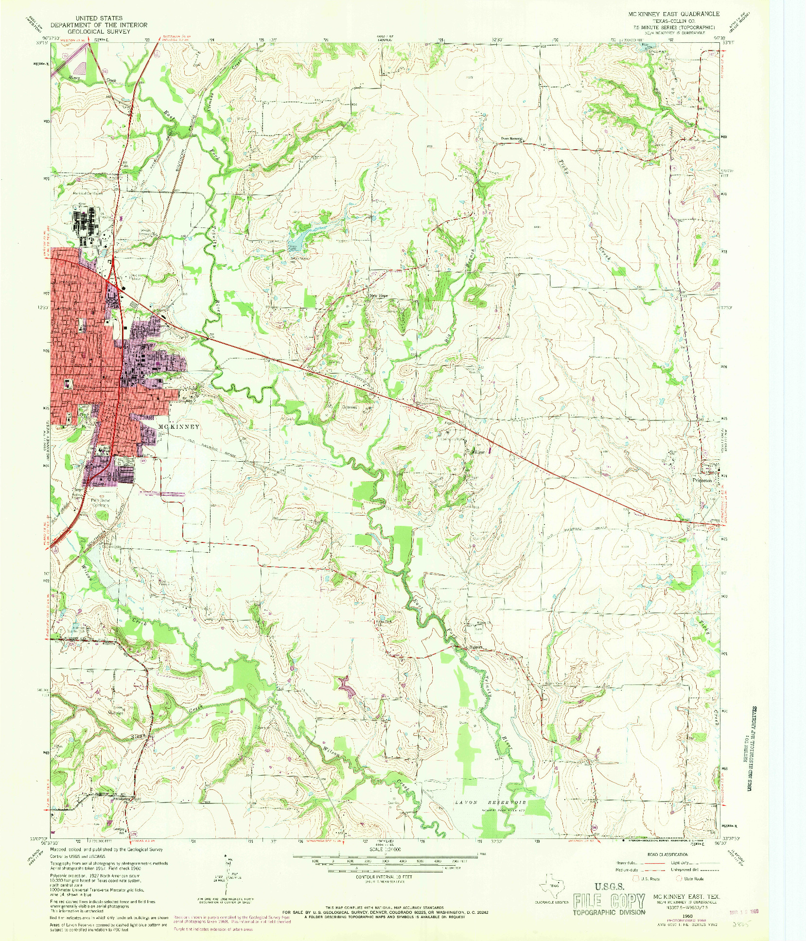 USGS 1:24000-SCALE QUADRANGLE FOR MCKINNEY EAST, TX 1960