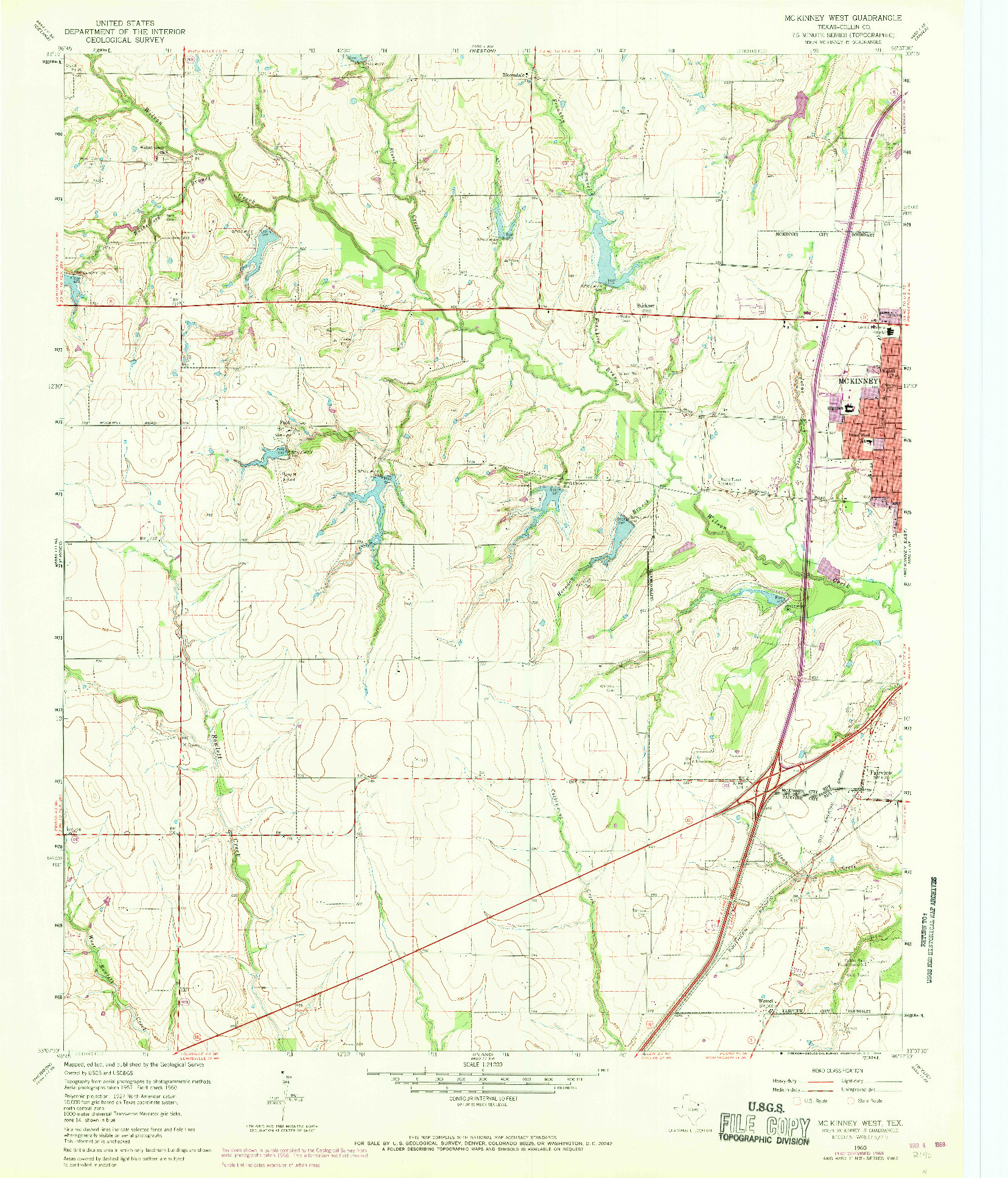 USGS 1:24000-SCALE QUADRANGLE FOR MCKINNEY WEST, TX 1960
