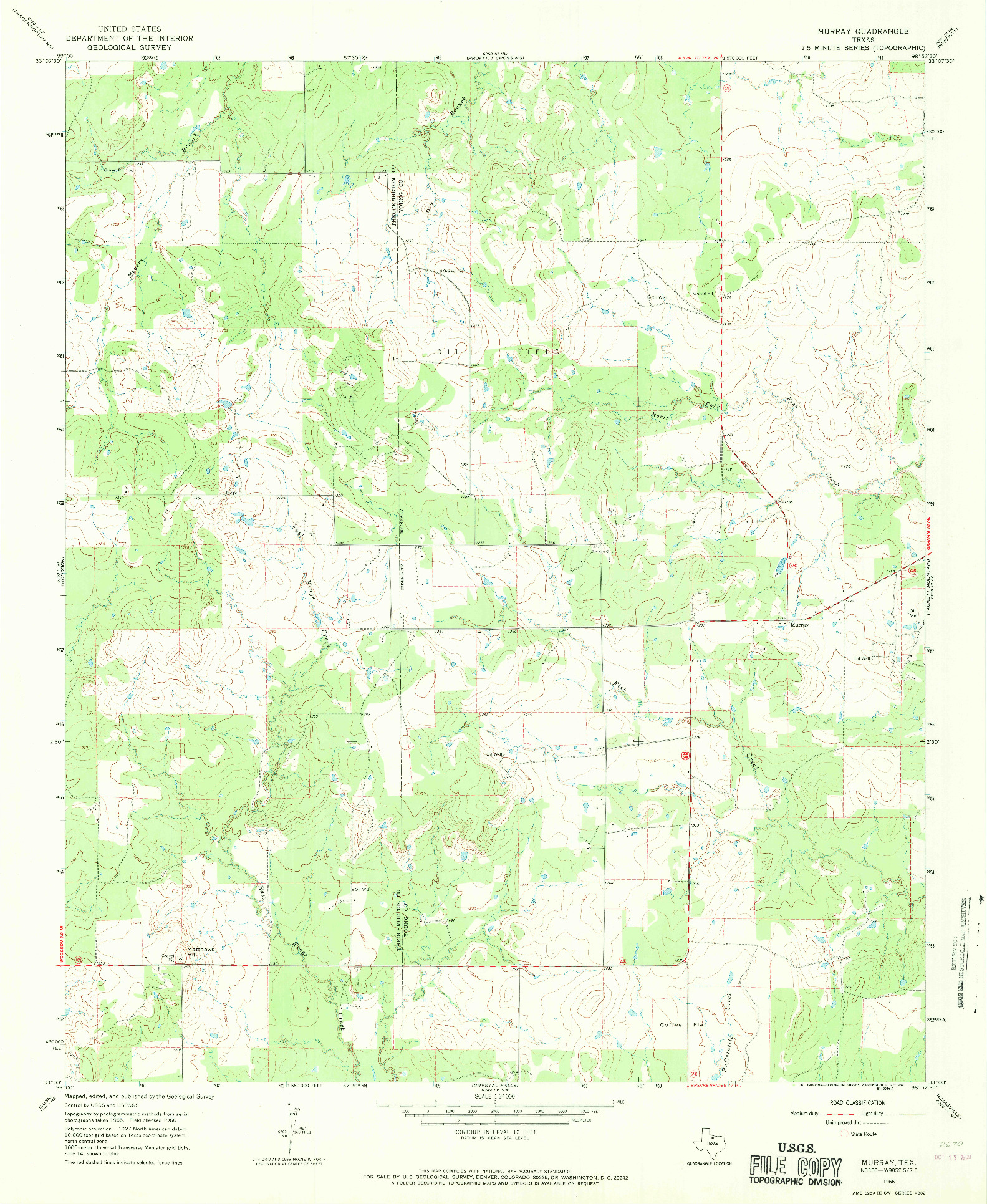 USGS 1:24000-SCALE QUADRANGLE FOR MURRAY, TX 1966